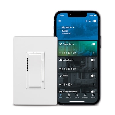 eaton wi-fi smart single-pole/3-way smart compatible led decorator master dimmer white/light almond/ivory 