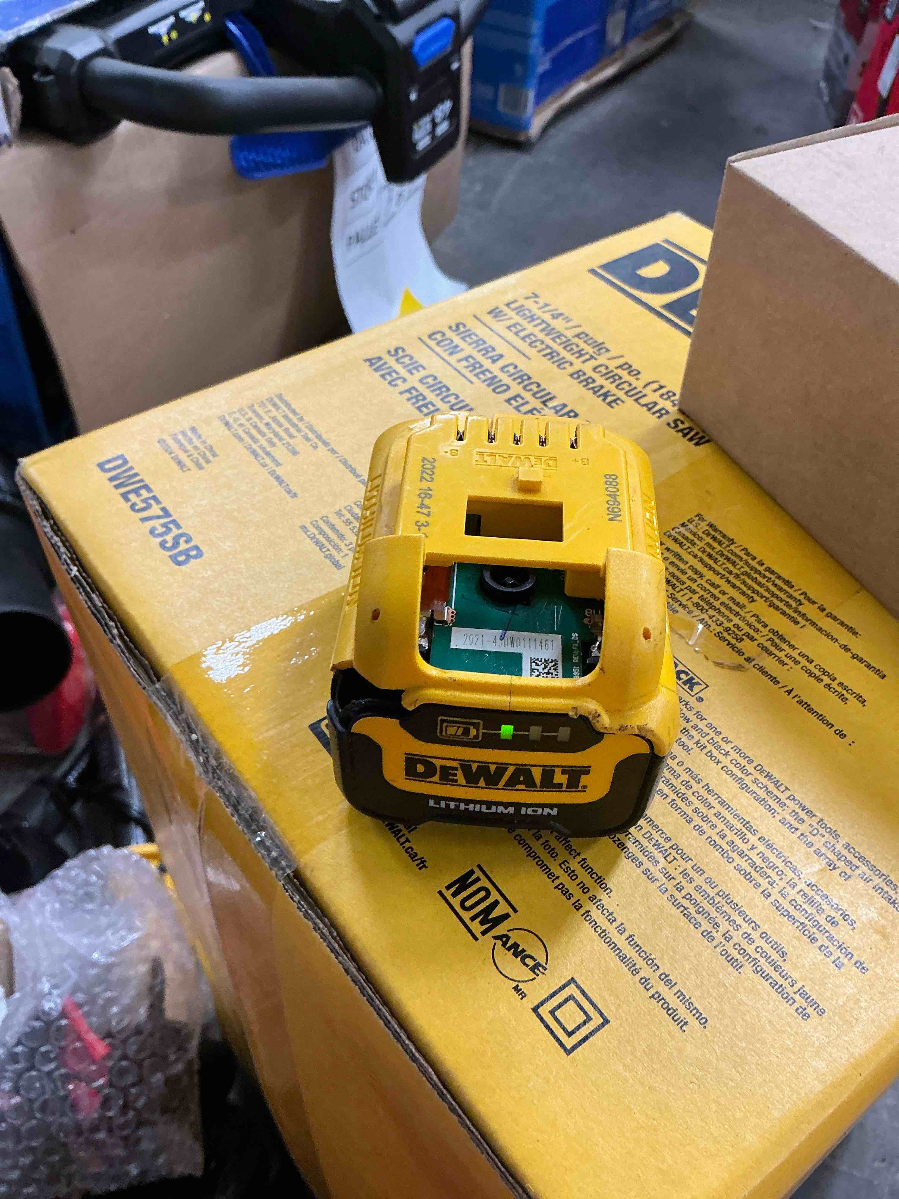 Condition photo showing As Is for dewalt 12 -volt 1 -pack battery ( 5 ah lithium-ion )