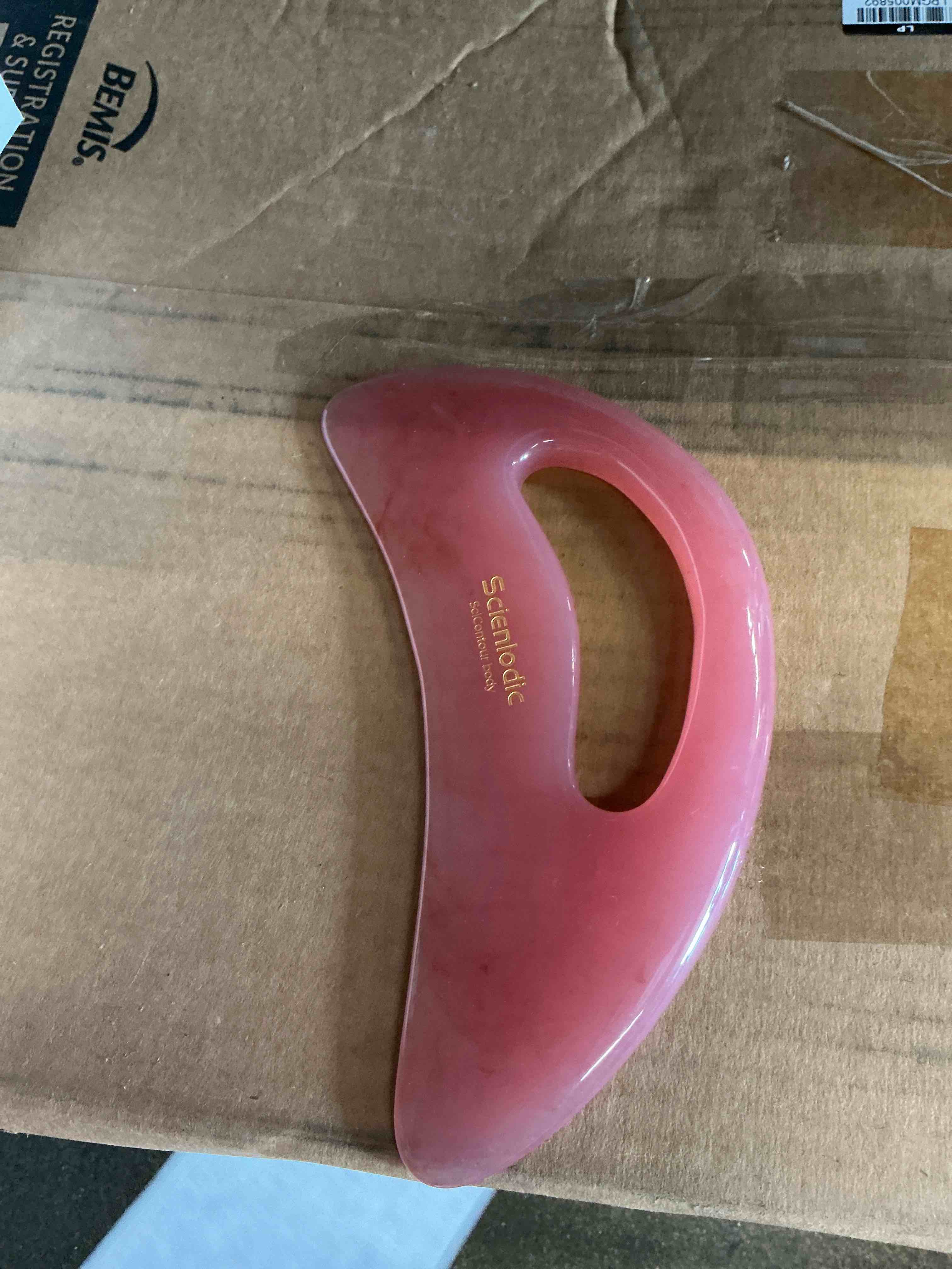 Condition photo showing Good Condition for scienlodic gua sha massage tool with handle (resin) larger guasha scraping tool for back neck face leg massage, lymphatic drainage, cellulite remove - large
