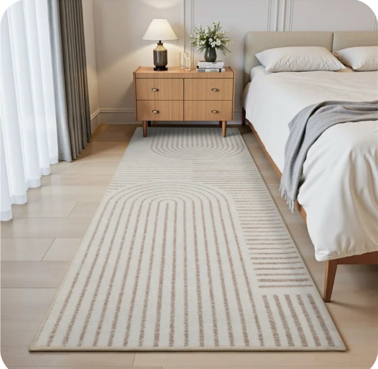 vunate 2'x6' runner rug boho washable kitchen rug modern jacquard textured rugs soft geometric rug for bedroom mid century non-slip table runner perfect for dining room laundry beige