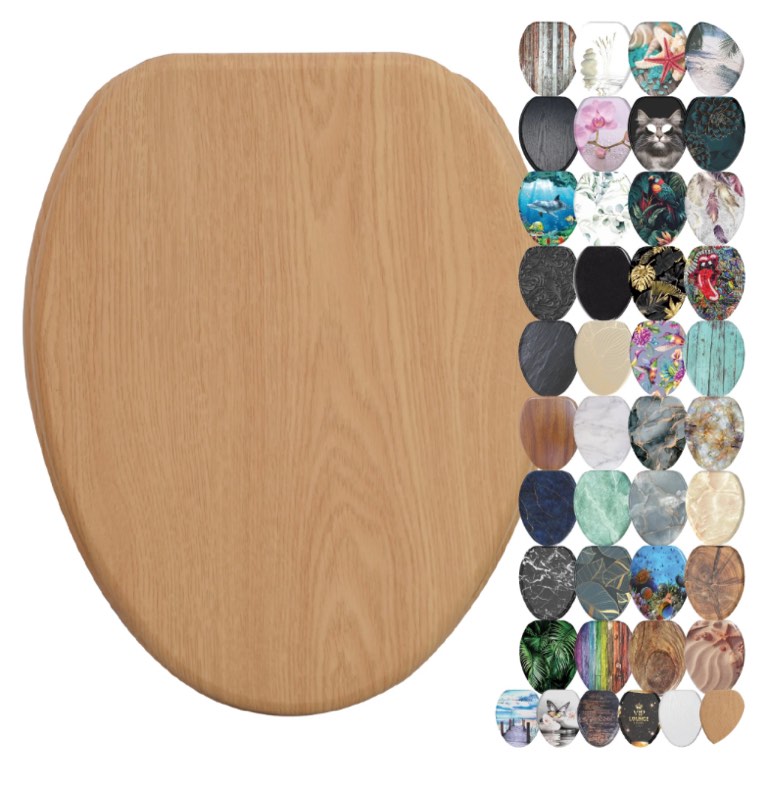 Sanilo Soft Close Toilet Seat ELONGATED, Quiet and Slow Close Lid and Seat, Strong Bumpers and Hinges, Wood