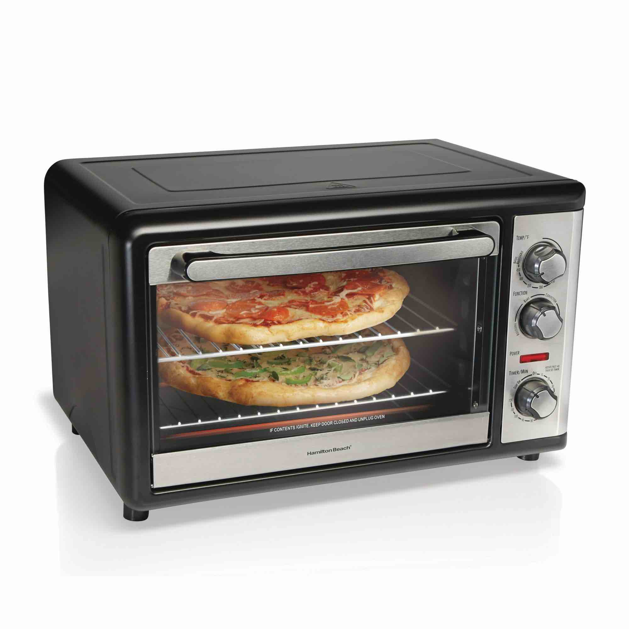 Hamilton Beach Countertop Toaster Oven with Convection & Rotisserie, Extra Large Capacity, Black