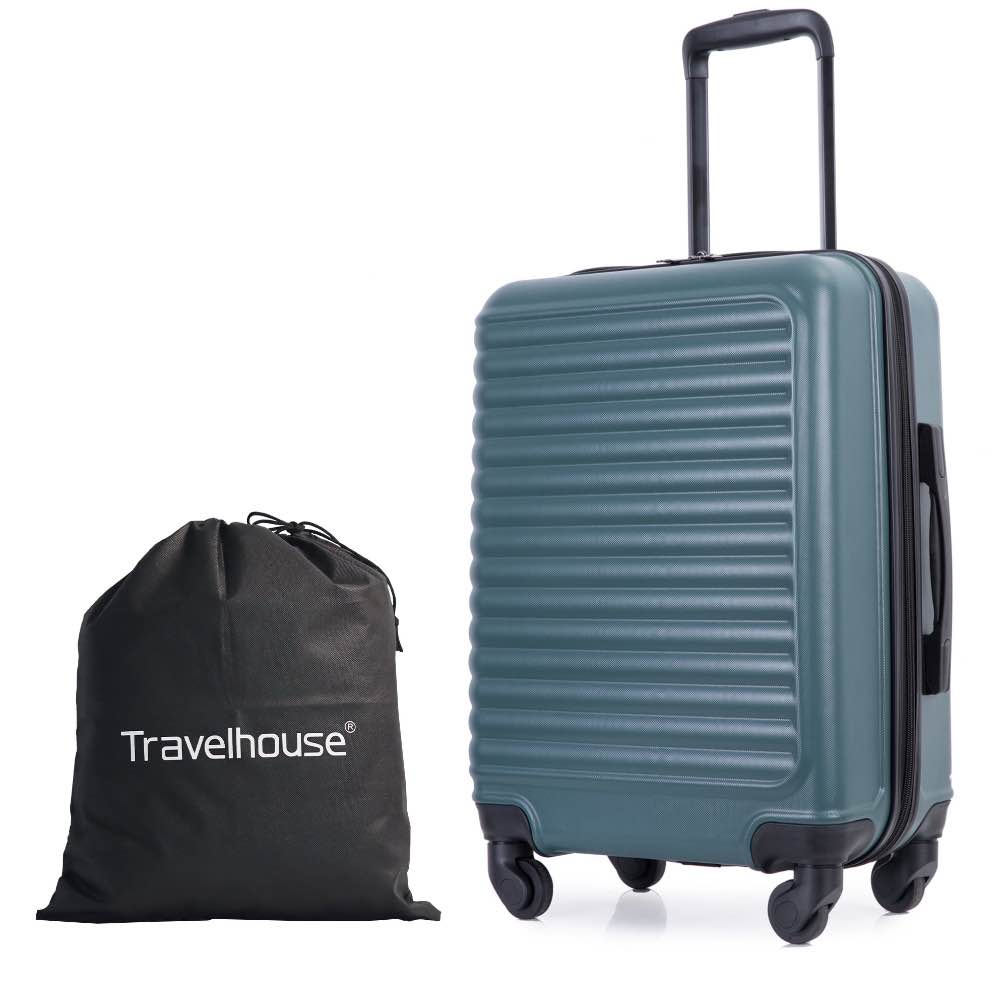 Hardshell Carry on Luggage 20" Lightweight Hardside Suitcase with Spinner Wheels.(Green)