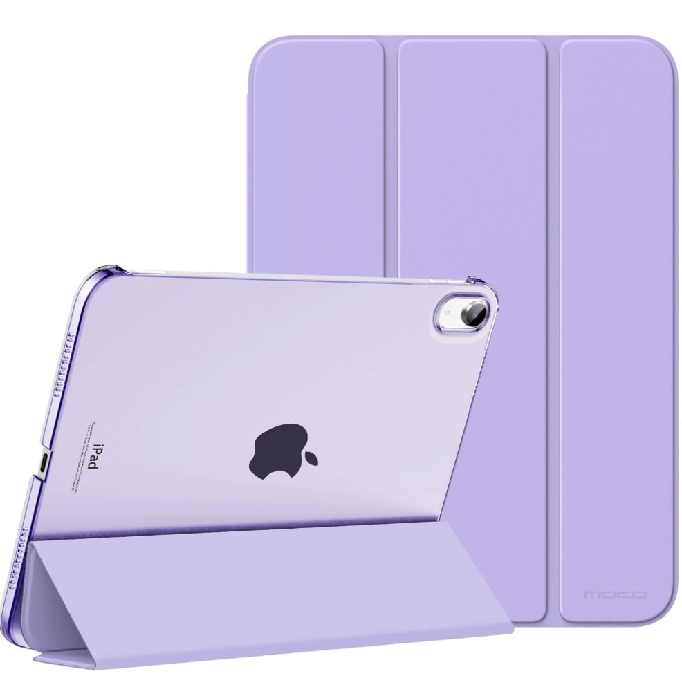 MoKo Case for iPad (A16) 11th Generation 11 Inch 2025, iPad 10th Generation 10.9 inch 2022, Slim Stand Protective Cover with Hard Translucent Shell Cover, Support Touch ID,Lilac Purple