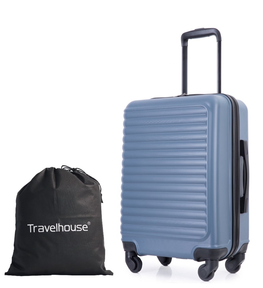 Travelhouse Hardshell Carry on Luggage 20" Lightweight Hardside Suitcase with Spinner Wheels.(Blue)
