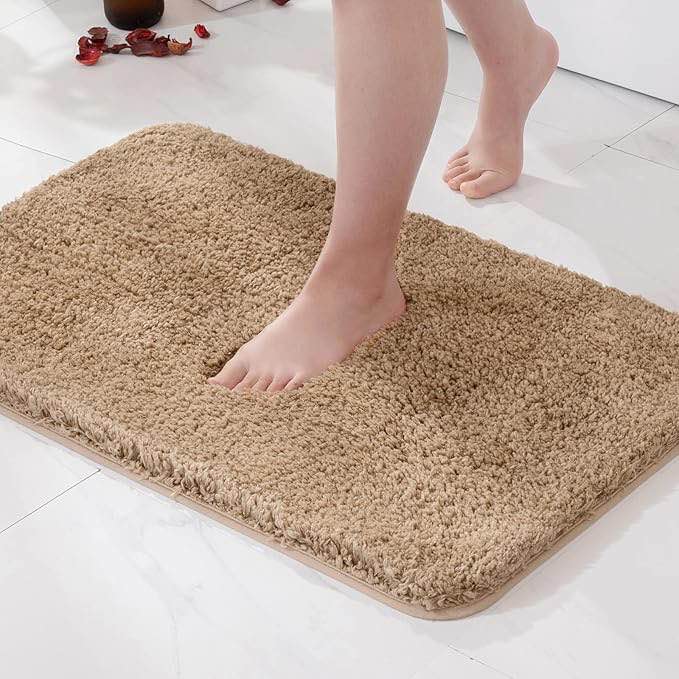 MIULEE Extra Thick Non Slip Bathroom Rug Shaggy Soft Bath Mat Plush Microfiber Absorbent Water for S