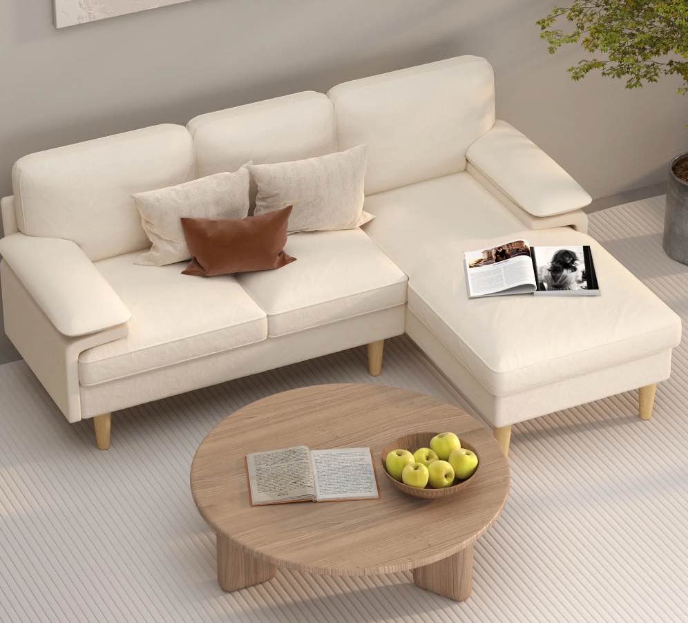 Eunon 83" Large L Shaped Couches for Living Room with Chaise, Memory Foam Cloud Sofa Sectional, Black-2boxes