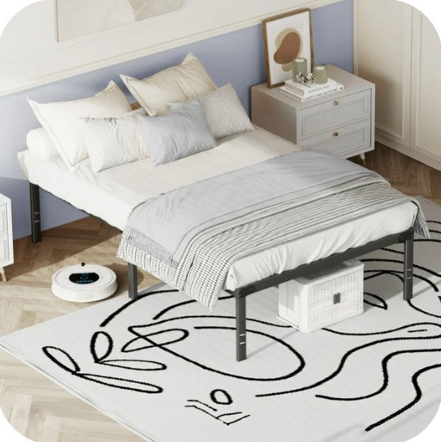 CONCETTA 14" Twin Bed Frame, Heavy Duty Metal Platform Bed Frame with Underbed Storage for Bedroom, No Box Spring Required, Black