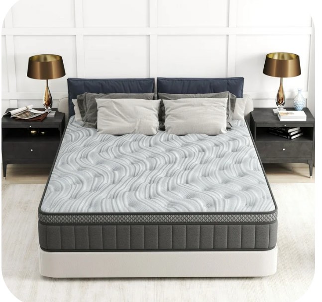 windosier 12 inch King Mattress, Cooling Gel Memory Foam Mattress in a Box, Medium-Firm, Individual Pocket Springs Hybrid Mattress, Pressure Relief & Motion Isolation, CertiPUR-US