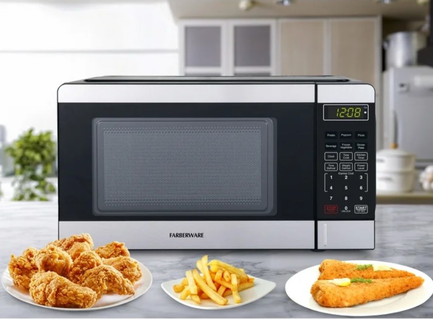 Farberware 0.7 Cu. Ft Compact Microwave Oven, 700W, Stainless Steel