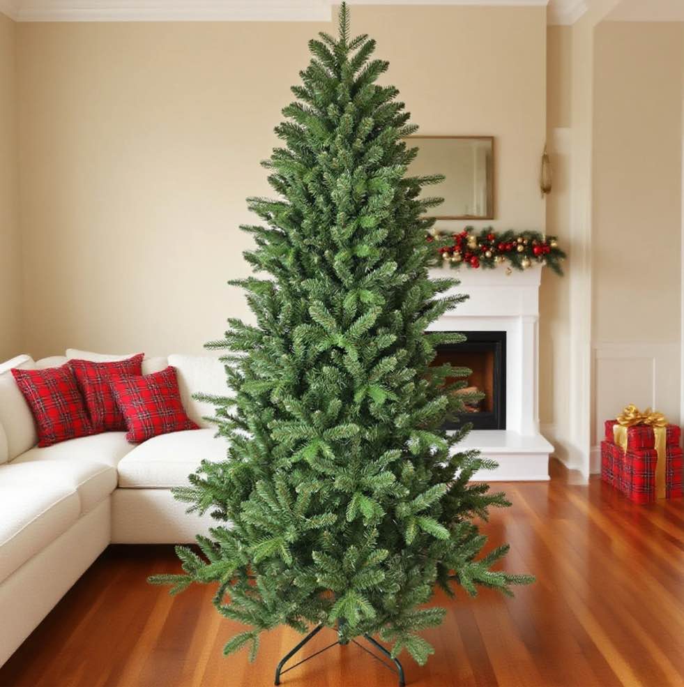 Bringstar 6ft Unlit Green Artificial Christmas Tree, Realistic PE/PVC Spruce Xmas Tree with 1156 Tips, Hinged Fake Holiday Tree