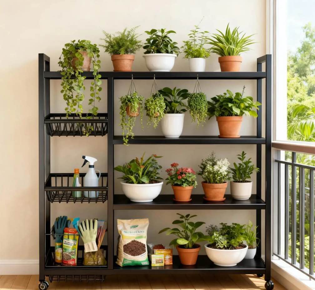 Movable Wire Rack, Heavy-Duty 4-Tier Storage Shelf with 3 Baskets and Wheels, Metal Shelves Organizer for Kitchen, Bathroom, Office, Garage, 31.5''L*12.6''W*42.5''H