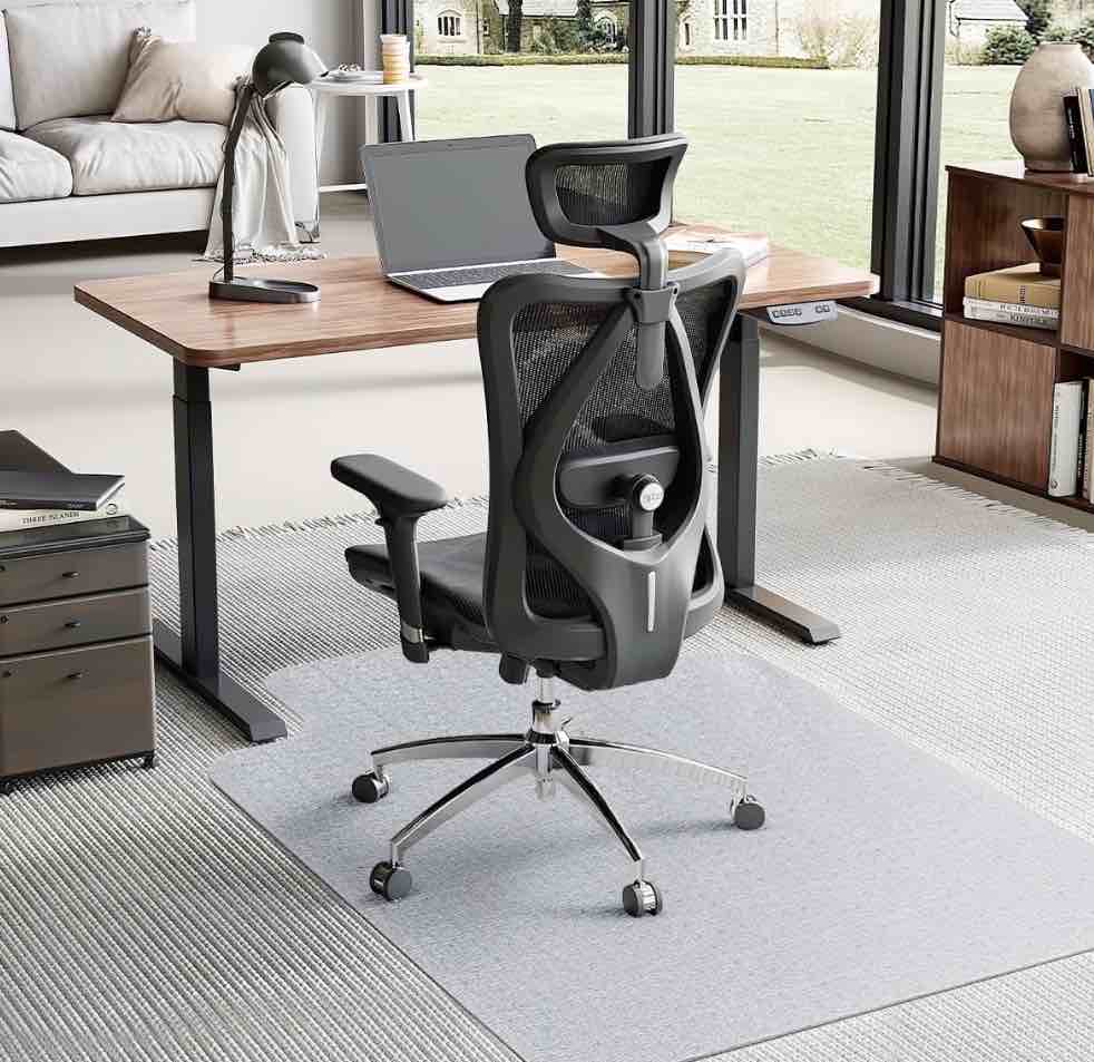 GPED 45” x53” Carpet Chair Mat, Office Chair Mat with Lip for Low Pile Carpet, Carpet Protector Easy Glide Chair Mat for Office Chair Work, Home, Gaming Floor