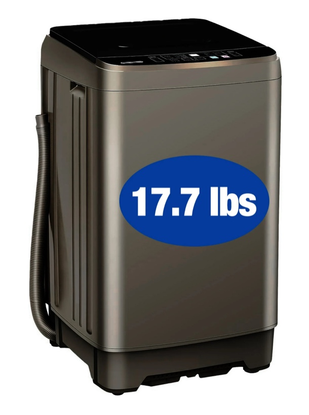 Kcpolre Portable Washing Machine, 17.7 lbs Full-Automatic Small Washing Machine for Apartment, 10 Wash Programs with Drain Hose Dorm Size Portable Washer for Home, College, Gold