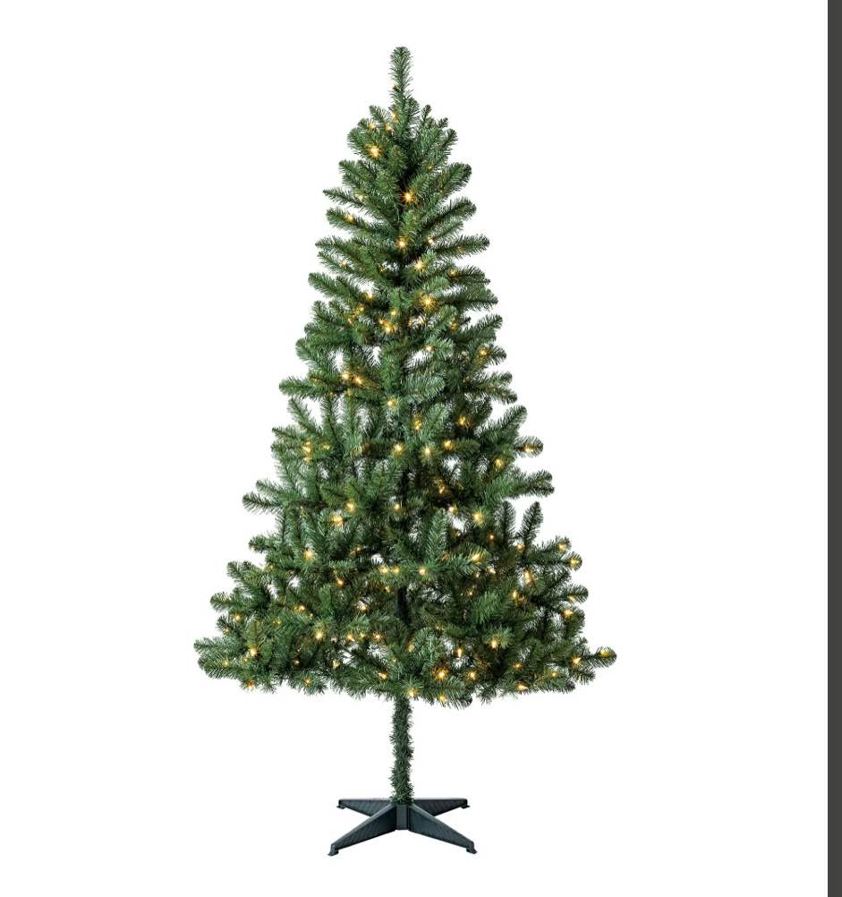 Pre-Lit Pine Green Artificial Christmas Tree with Color-Changing LED Lights, by Holiday Time