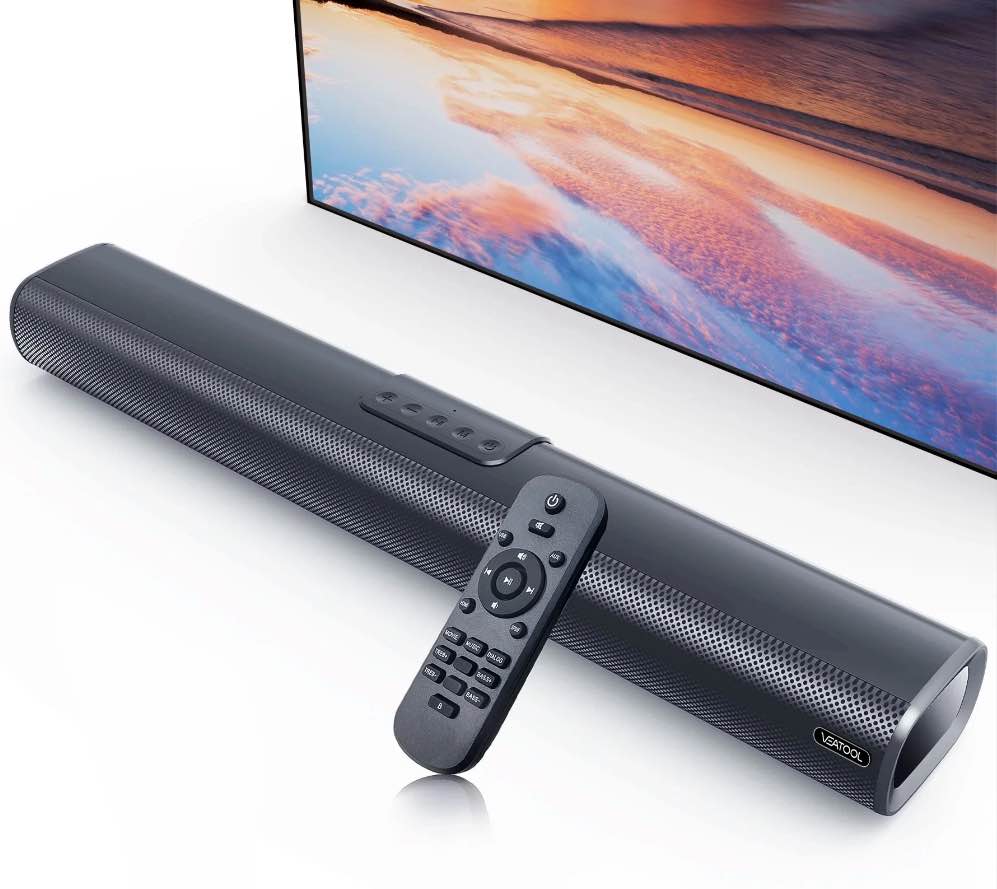VEAT00L S20L Sound Bars for TV, 3D Surround Sound System TV Sound Bar, 2.1 ch Home Theater Audio with Built-in Subwoofer,50W TV Speakers | HDMI ARC, Bluetooth, Optical, RCA, USB & AUX Wall Mountable
