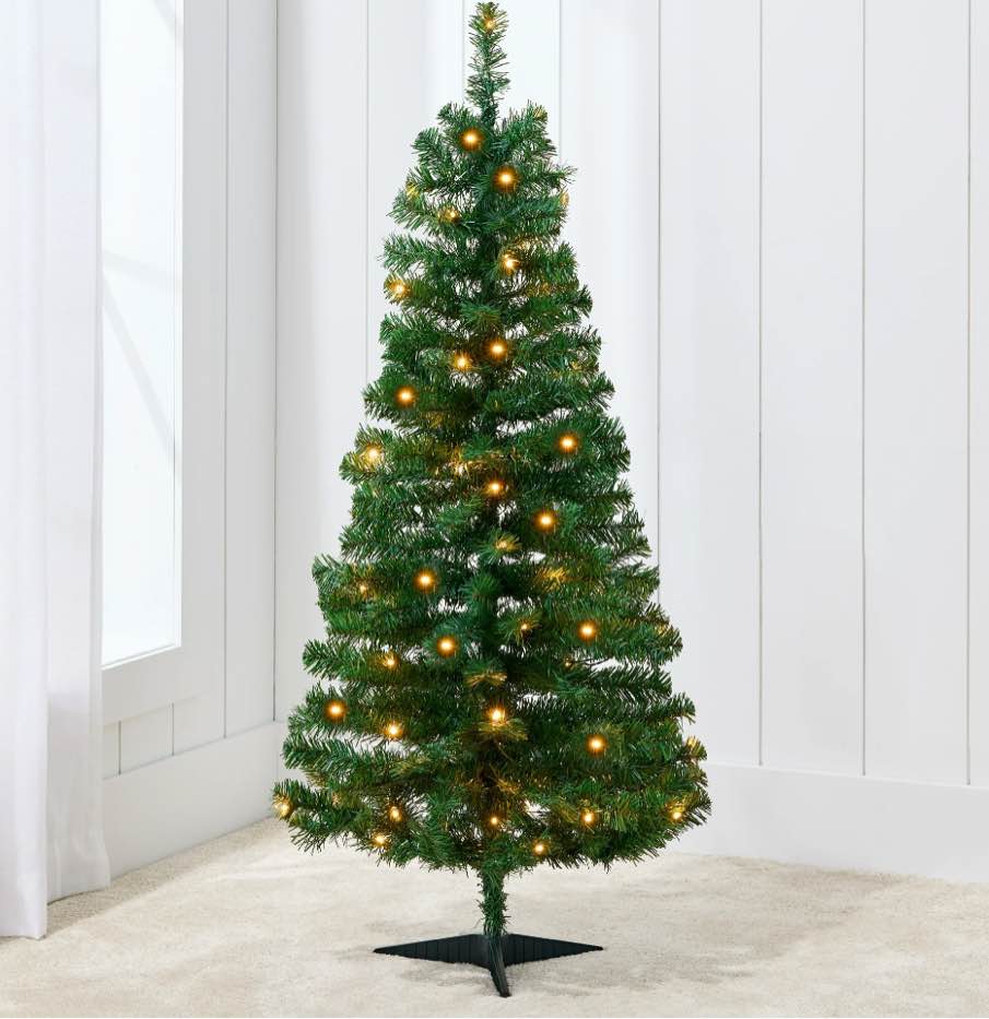 Best Choice Products 4ft Prelit Colored Christmas Tree, Artificial Tree Holiday Decor w/ LED Lights - Green Spruce