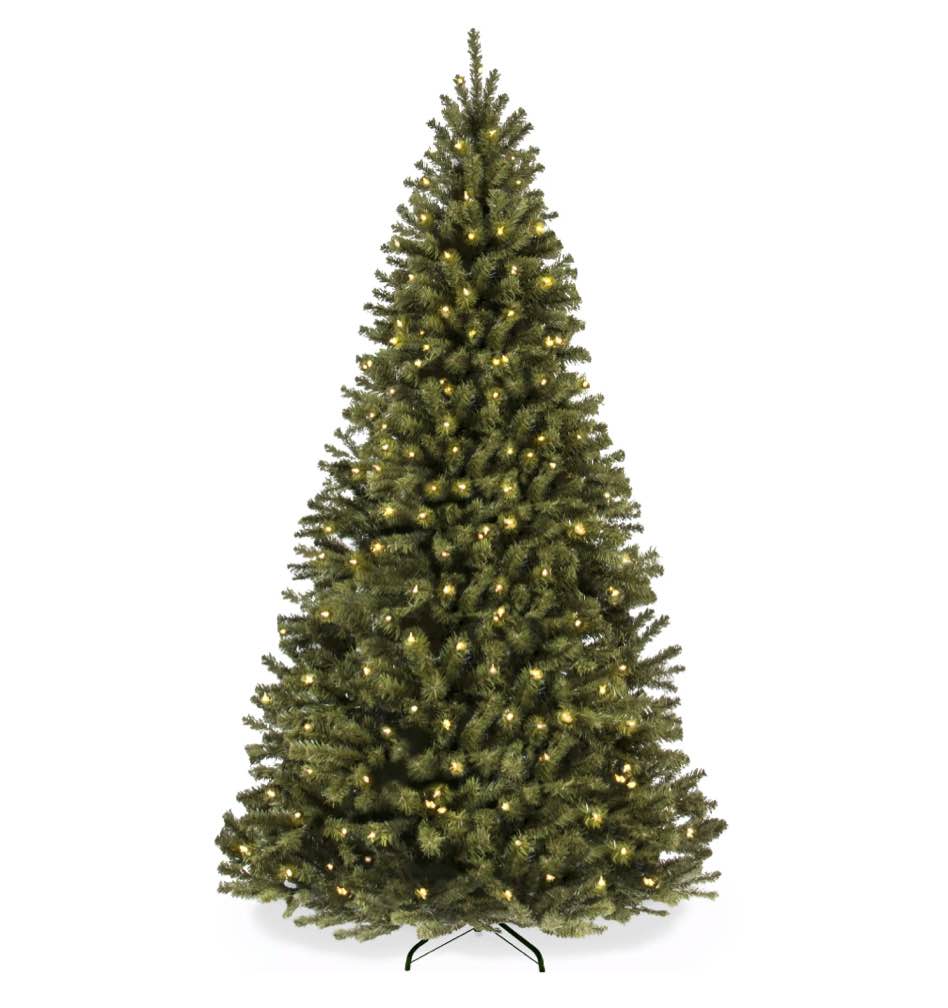 Best Choice Products Artificial Christmas Tree, 4.5ft Premium Pre-Lit Spruce Design, Dense Branches - Green Spruce