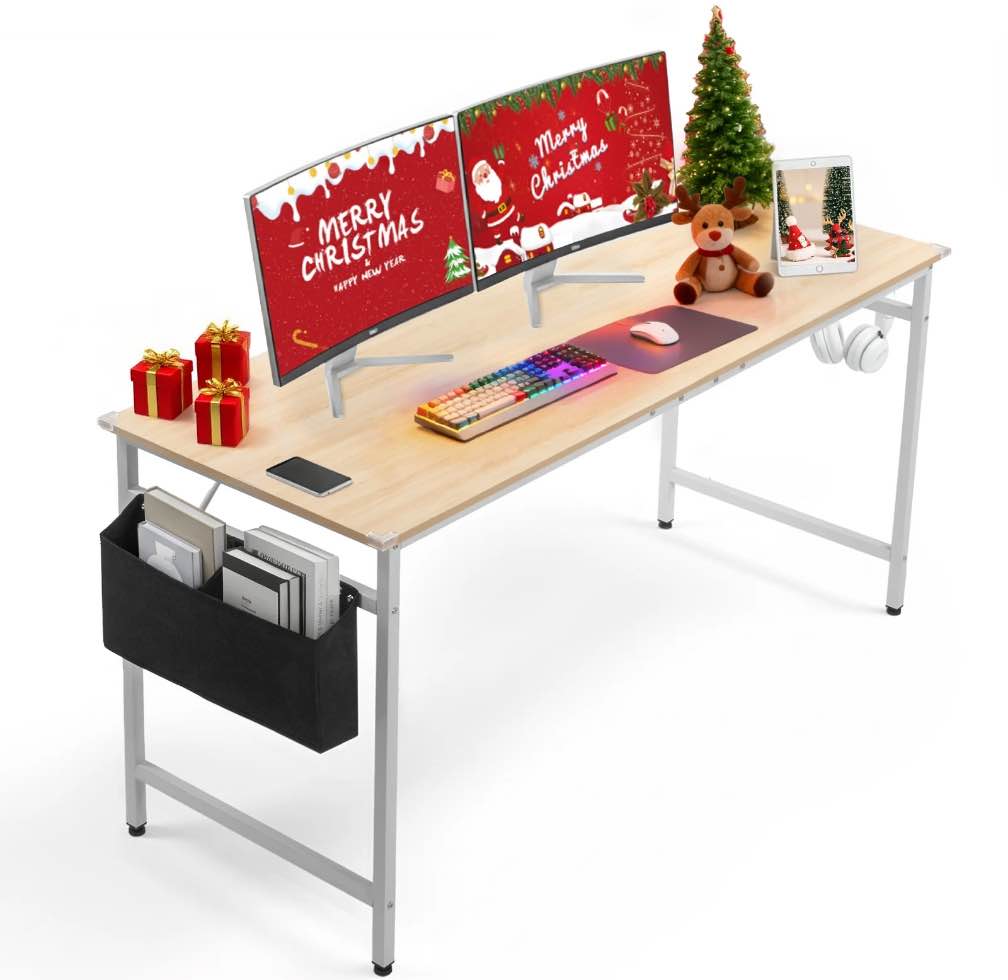 Ktaxon 63" Wood Computer Desk PC Laptop Study Table Workstation Home Office Furniture, Oak