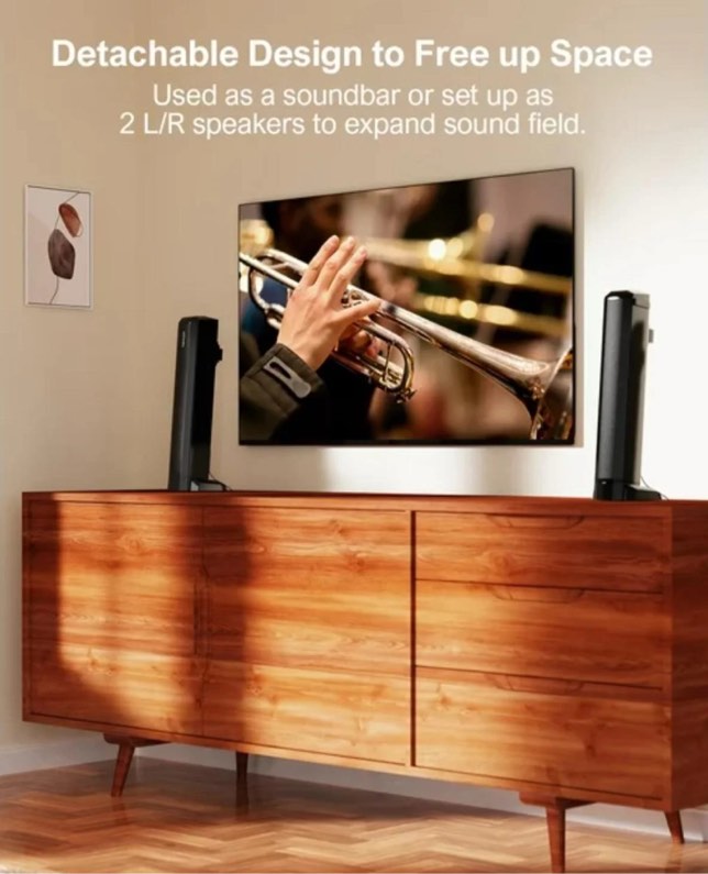 ULTIMEA 2.2ch Sound Bar for TV  Built-in Dual Subwoofer  2 in 1 Separable Bluetooth 5.3 Soundbar   Bassmax Adjustable TV Surround Sound Bar  HDMI-ARC/Optical/Aux Home Theater Speakers  Wall Mount