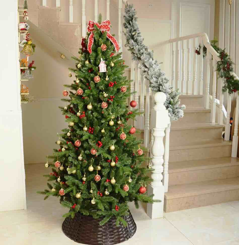 Bringstar 6ft Unlit Green Artificial Christmas Tree, Realistic PE/PVC Spruce Xmas Tree with 1156 Tips, Hinged Fake Holiday Tree