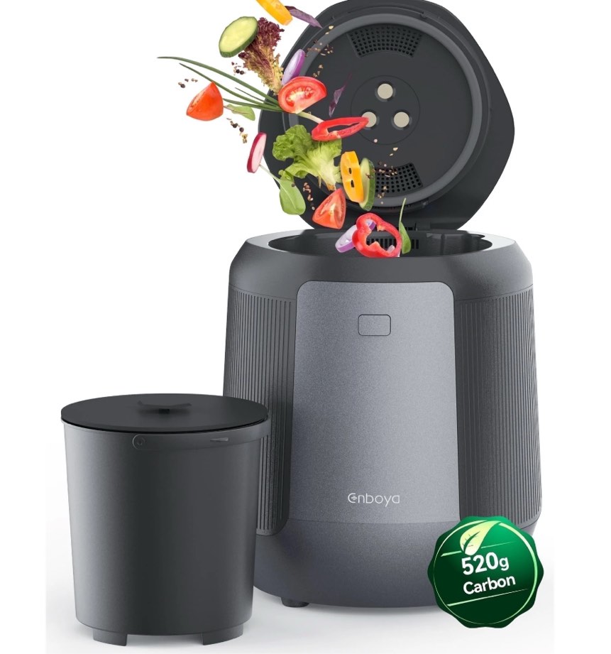 Enboya Smart Electric Composter, 4.2L Odorless Quiet Indoor Compost Bin for Food Waste Recycling