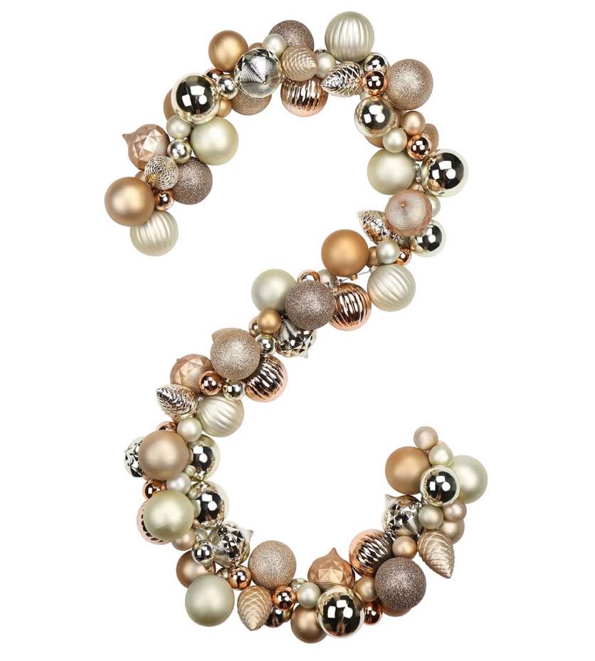 GnFlus 6Ft Christmas Ball Garland Ornaments Shatterproof Xmas Hanging Balls Holiday Party Wedding Christmas Tree Home Decor Gold & Bronze