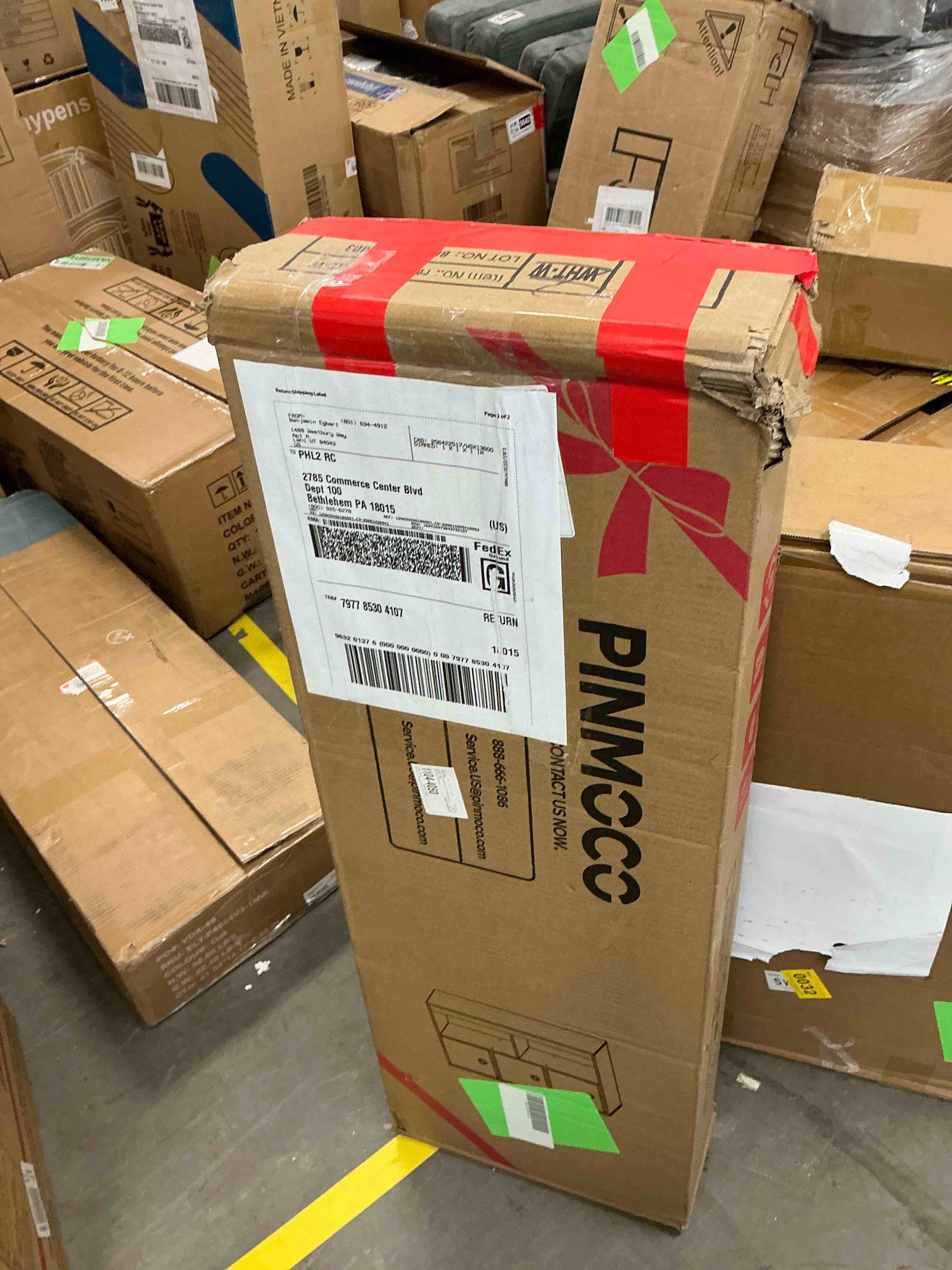 Pinmoco 5-Cube Reversible Open LED Kids Toy Storage Organizer with Three Fabric Drawers for Playroom Storage, White