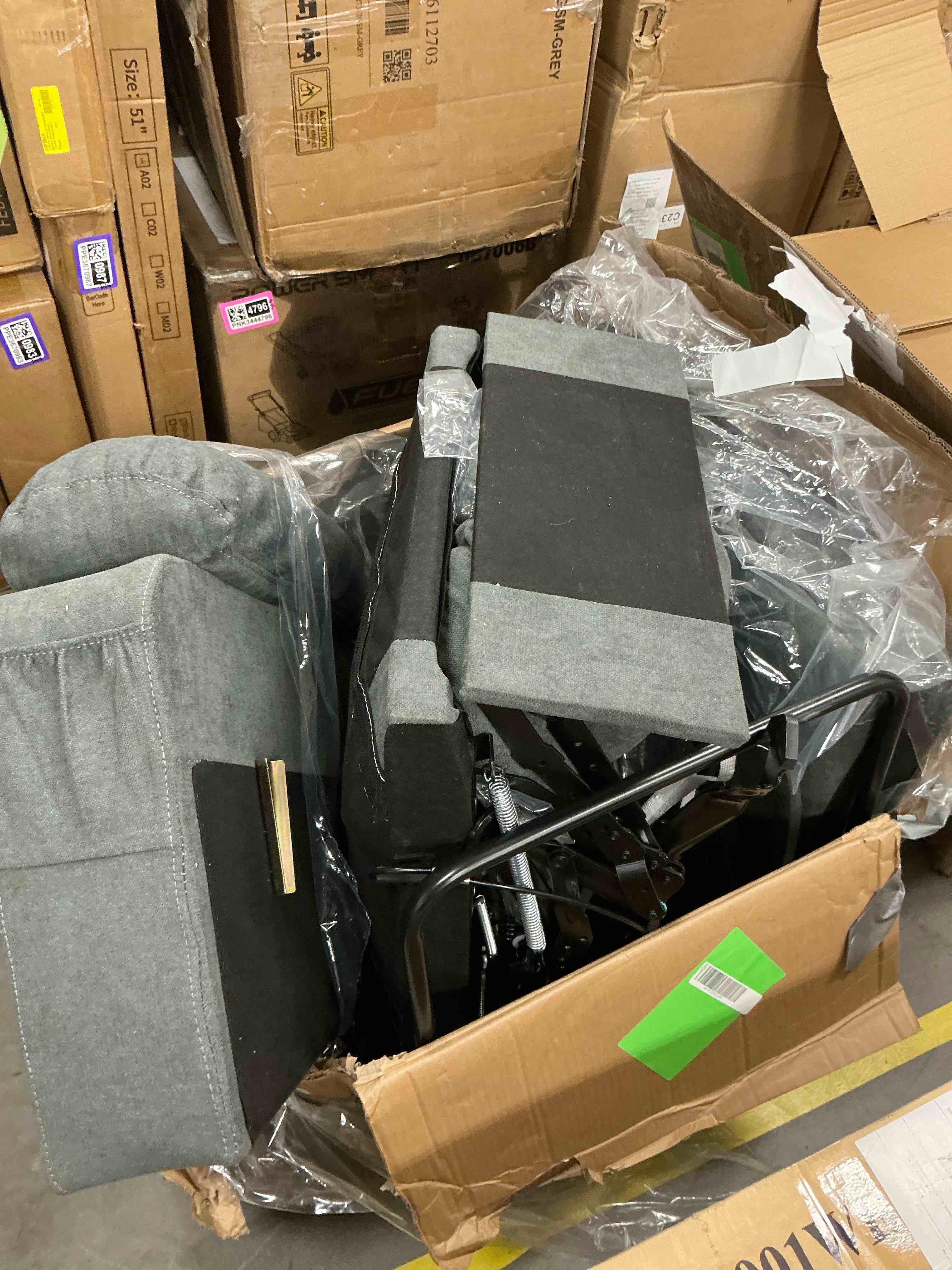 Condition photo showing As Is for JONPONY Rocker Recliner Chair, Ergonomic Lounge Chair for Living Room,Small Spaces with Rocking Function,Side Pocket,Gray