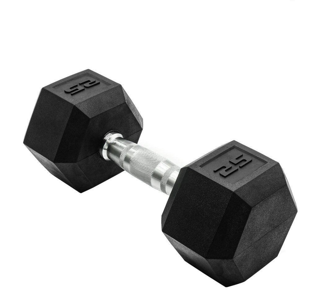 CAP Barbell, 25lb Rubber Hex Dumbbell, Single
