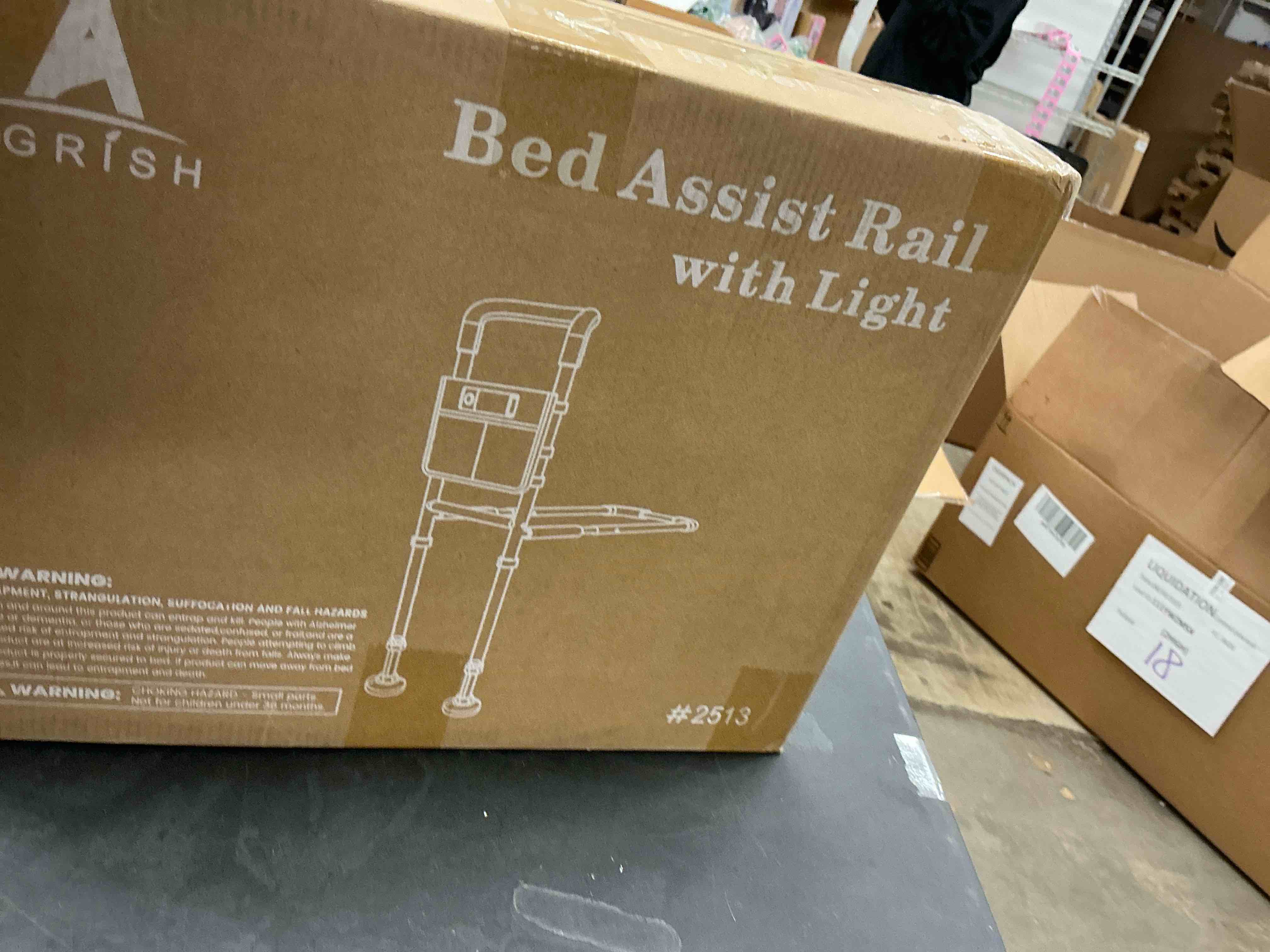 Condition photo showing New/Like New for Agrish Bed Rails for Elderly Adults Safety - with Motion Light & Storage Pouch, Bedside Assist Bar with Support Legs for Seniors & Surgery Patients - Medical Bed Rail