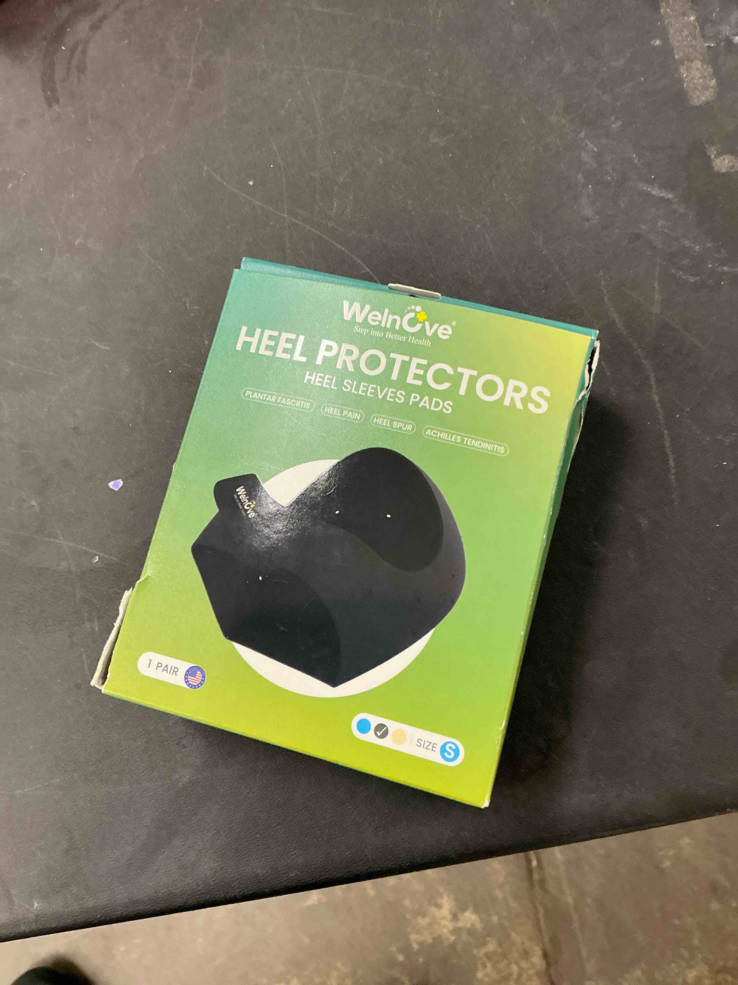 Condition photo showing Good Condition for Plantar Fasciitis Gel Heel Protectors - Welnove Heel Cups for Women Men Heels Spur Pain Relief - Heel Inserts Pads for Achilles Tendonitis Dry Cracked Heel Support Cushion(W 9.5-13 / M 8.5-14)