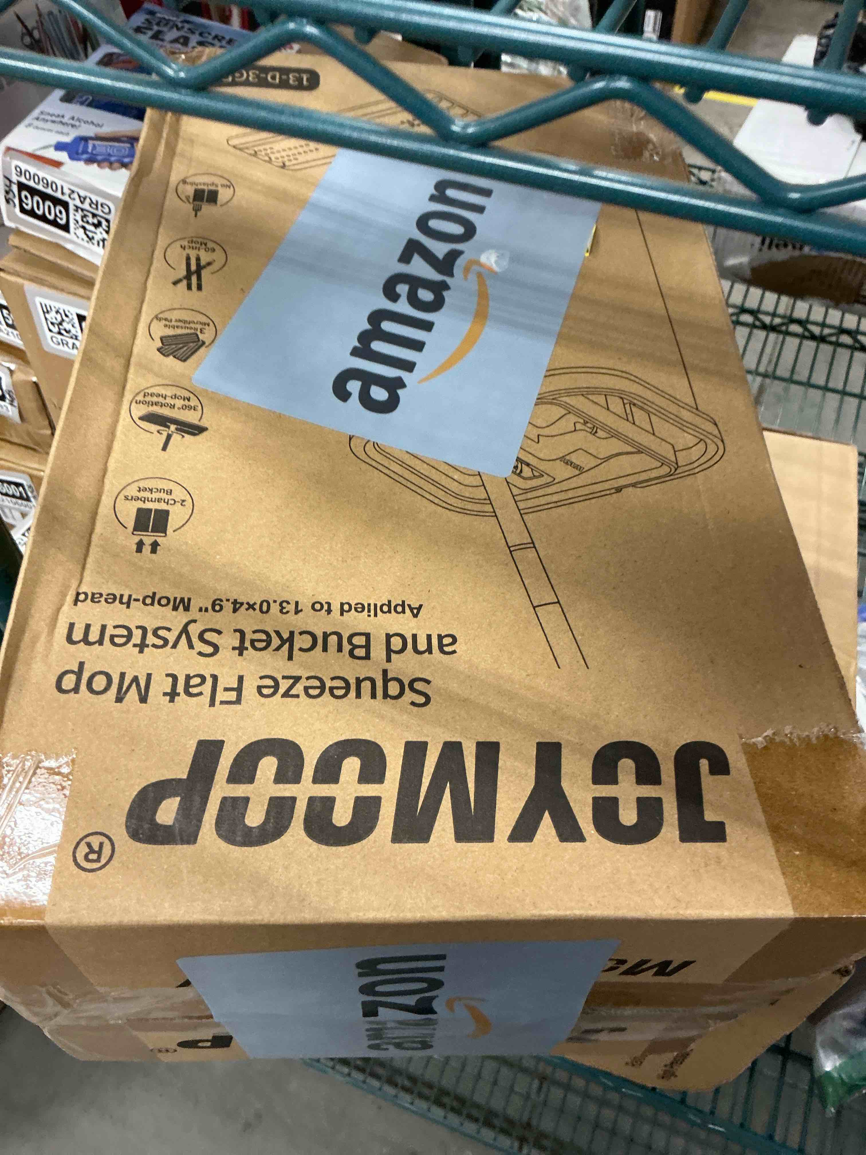 Condition photo showing Good Condition for JOYMOOP Mop and Bucket with Wringer Set, Hands Free Flat Floor Mop and Bucket, 60" Mop with 3 Reusable Microfiber Pads, Wet and Dry Use, Floor Cleaning System