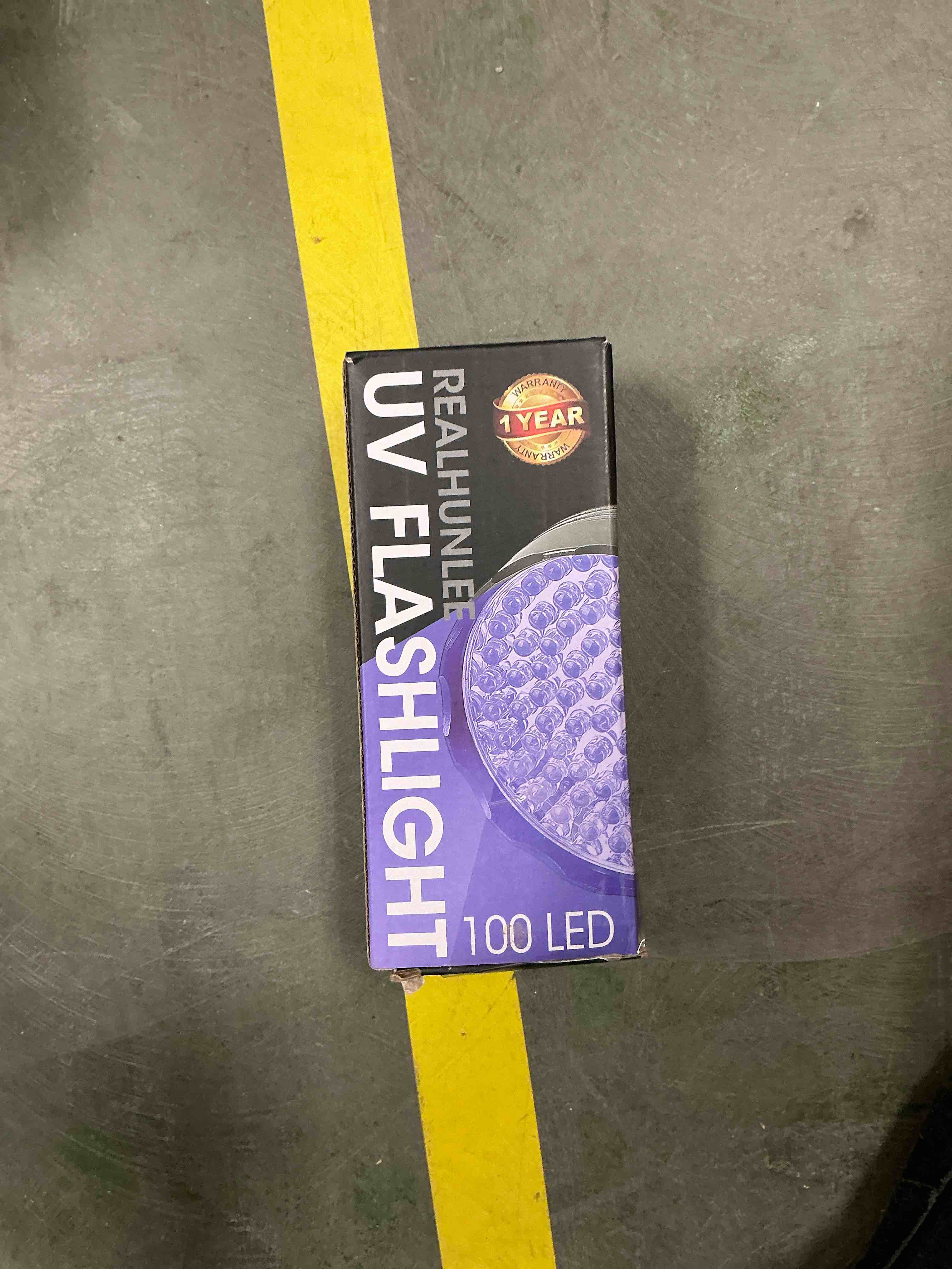 Condition photo showing Good Condition for UV Flashlight Black Light, Ultra Bright 100 LED 395 nM Ultraviolet Blacklight Detector with UV Protective Glasses for Dry Pet Dog Cat Urine Stains, Bed Bug, Scorpions Matching