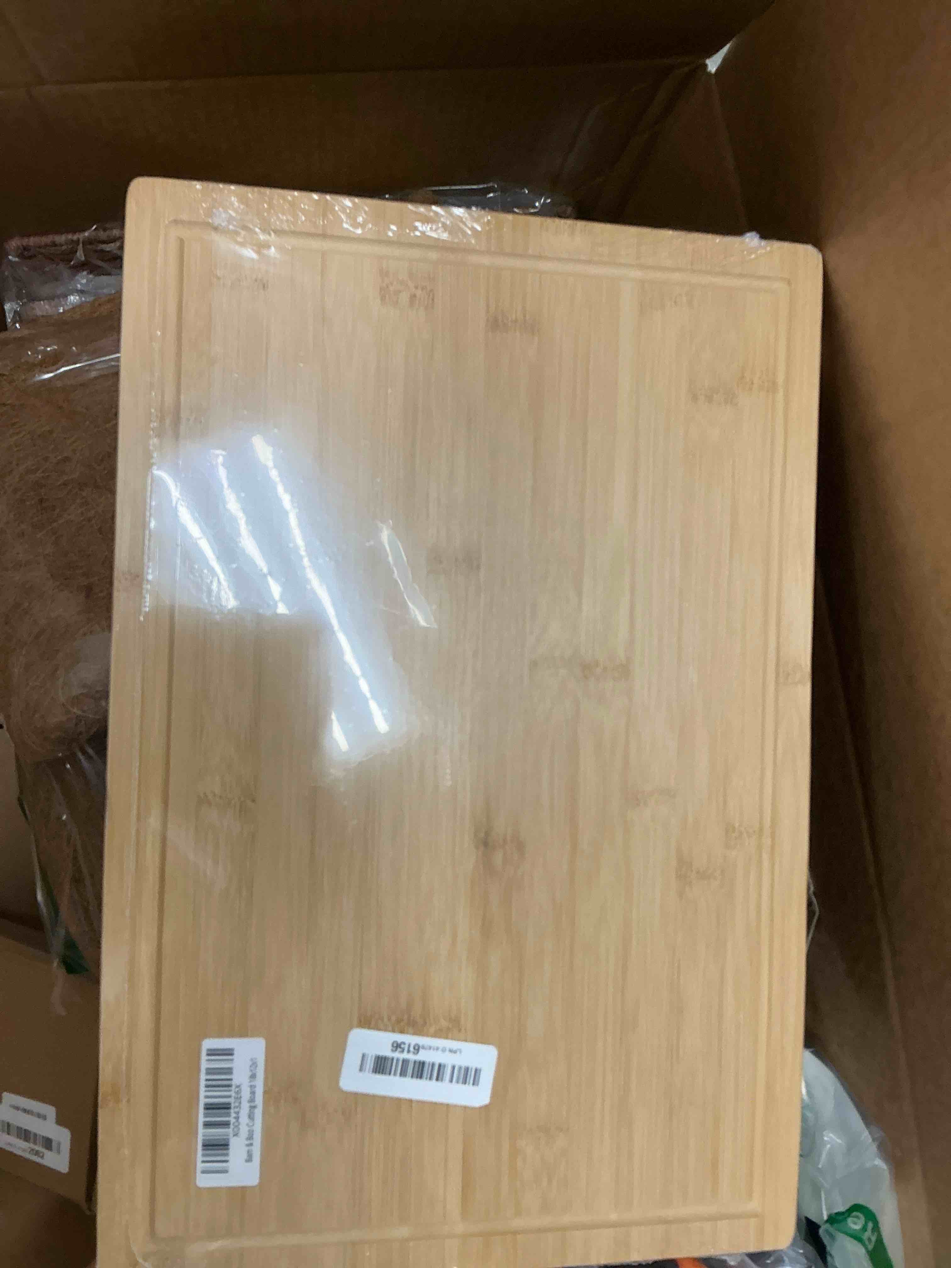 Condition photo showing New/Like New for Bam & Boo Natural Bamboo Cutting Board Heavy Duty for Kitchen with Juice Groove 18" x 12" x 1"