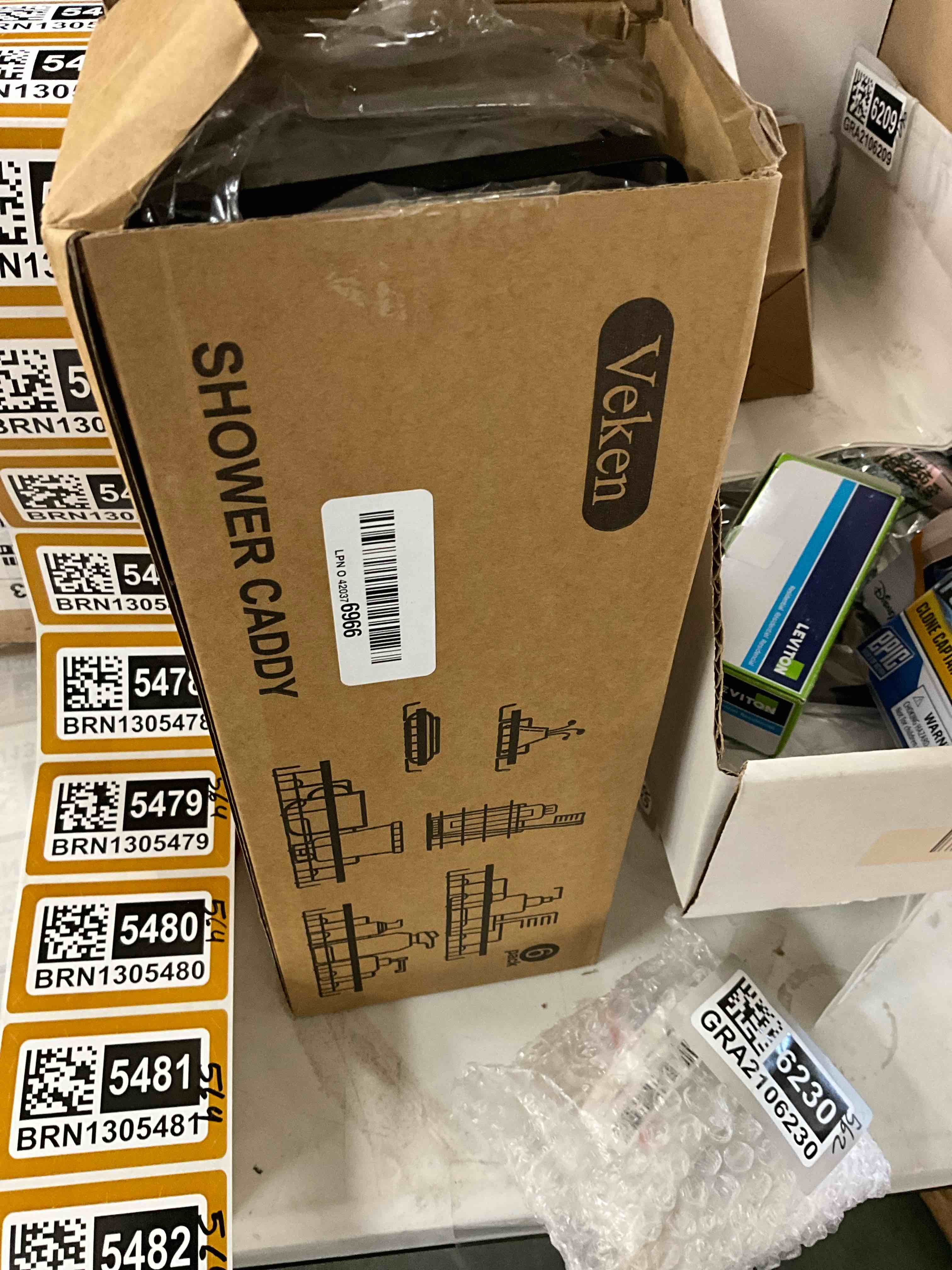 Veken Rustproof & Waterproof Shower Caddy 6-Pack, No Drilling Adhesive Shelves Rack with Soap Holder, Large Capacity Bathroom Organizers and Storage, Wall-Mounted Kitchen & Home Decor, Dark Grey I. Dark Grey 6-Piece Set for Master Bathroom(Rustproof Upgrade)