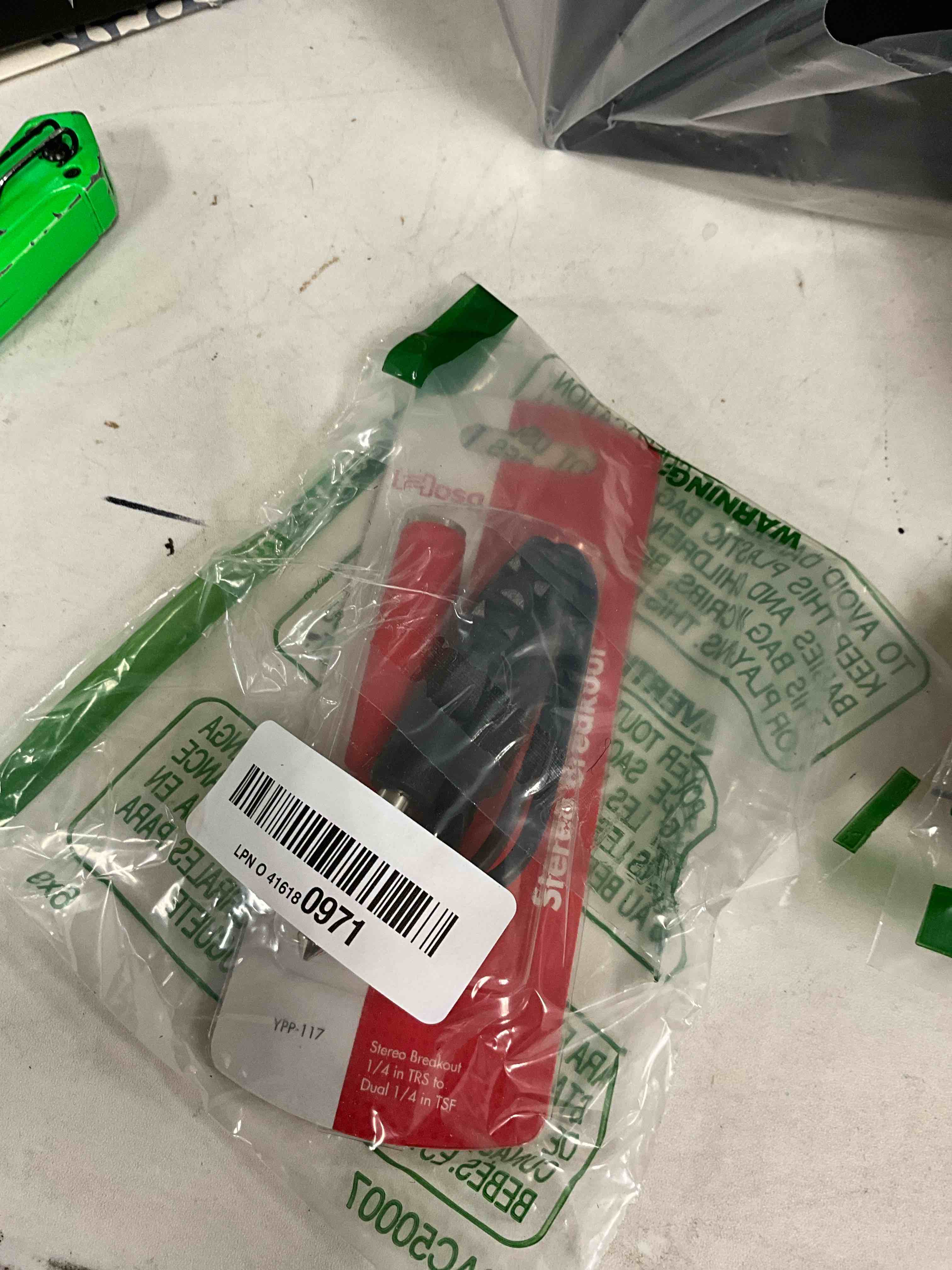 Condition photo showing New/Like New for HOSA YPP-117 1/4" TRS to Dual 1/4" TSF Stereo Breakout Cable