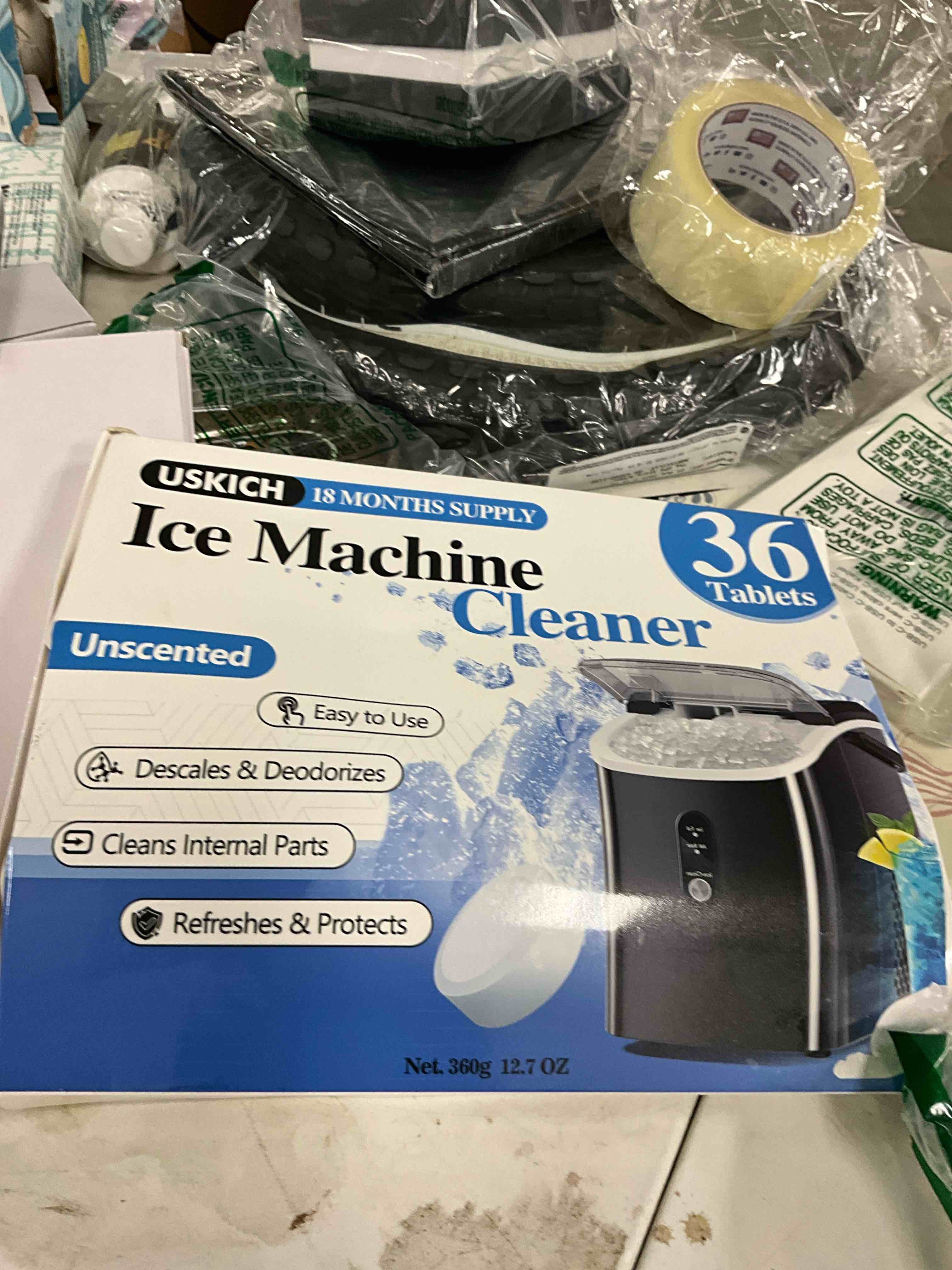Condition photo showing Good Condition for Ice Machine Cleaner Descaler Tablets-36Pack Ice Maker Cleaner Compatible with Frigidaire, Opal, GE Profile, Kitchenaid, Nickel Safe Scale Remover for Countertop, Nugget Ice Makers Tablet 36 Pack