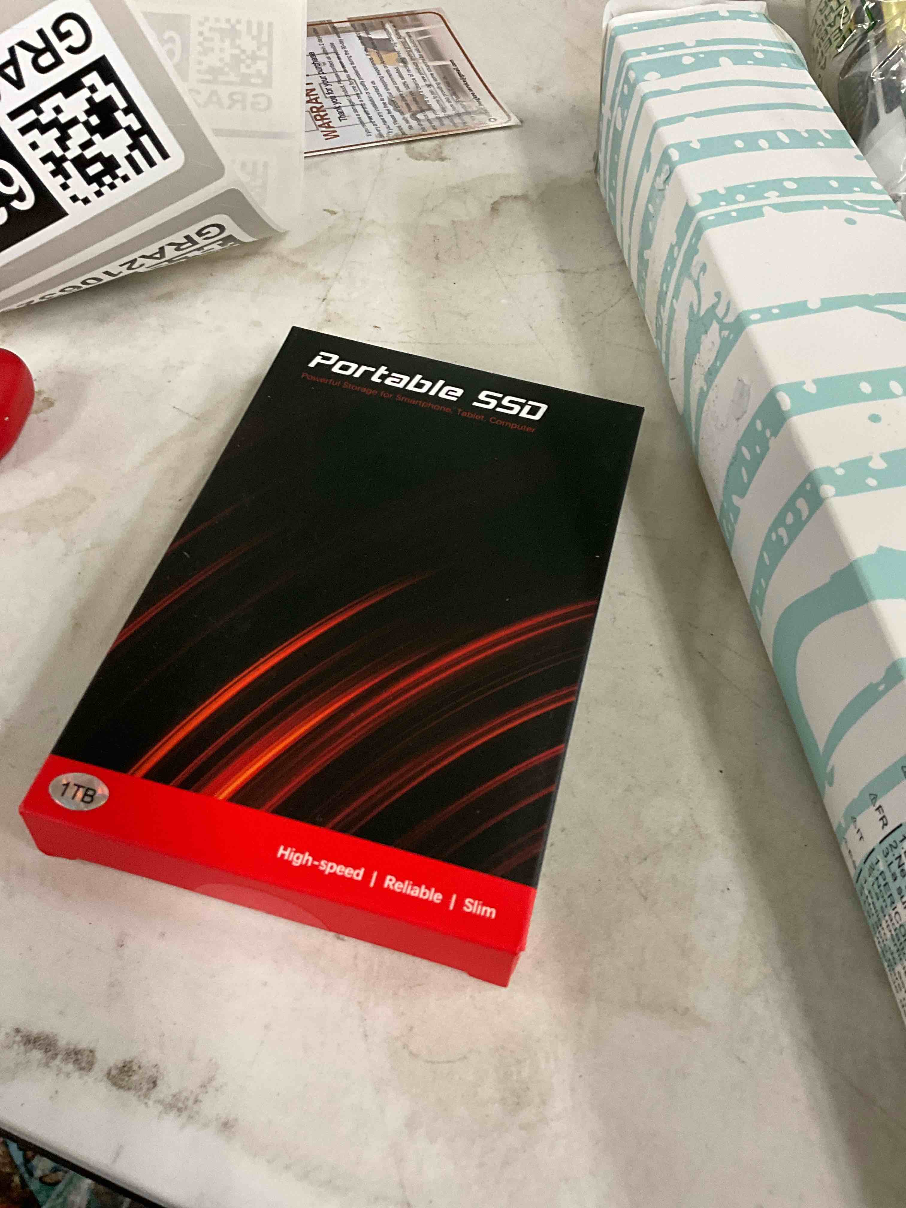 Condition photo showing Good Condition for Vansuny 1TB Portable External SSD, USB 3.1 Gen2 540MB/s High-Speed Data ssd External Hard Drive USB C, Metal Mini Portable External Solid State Drive, Red 1TB Red