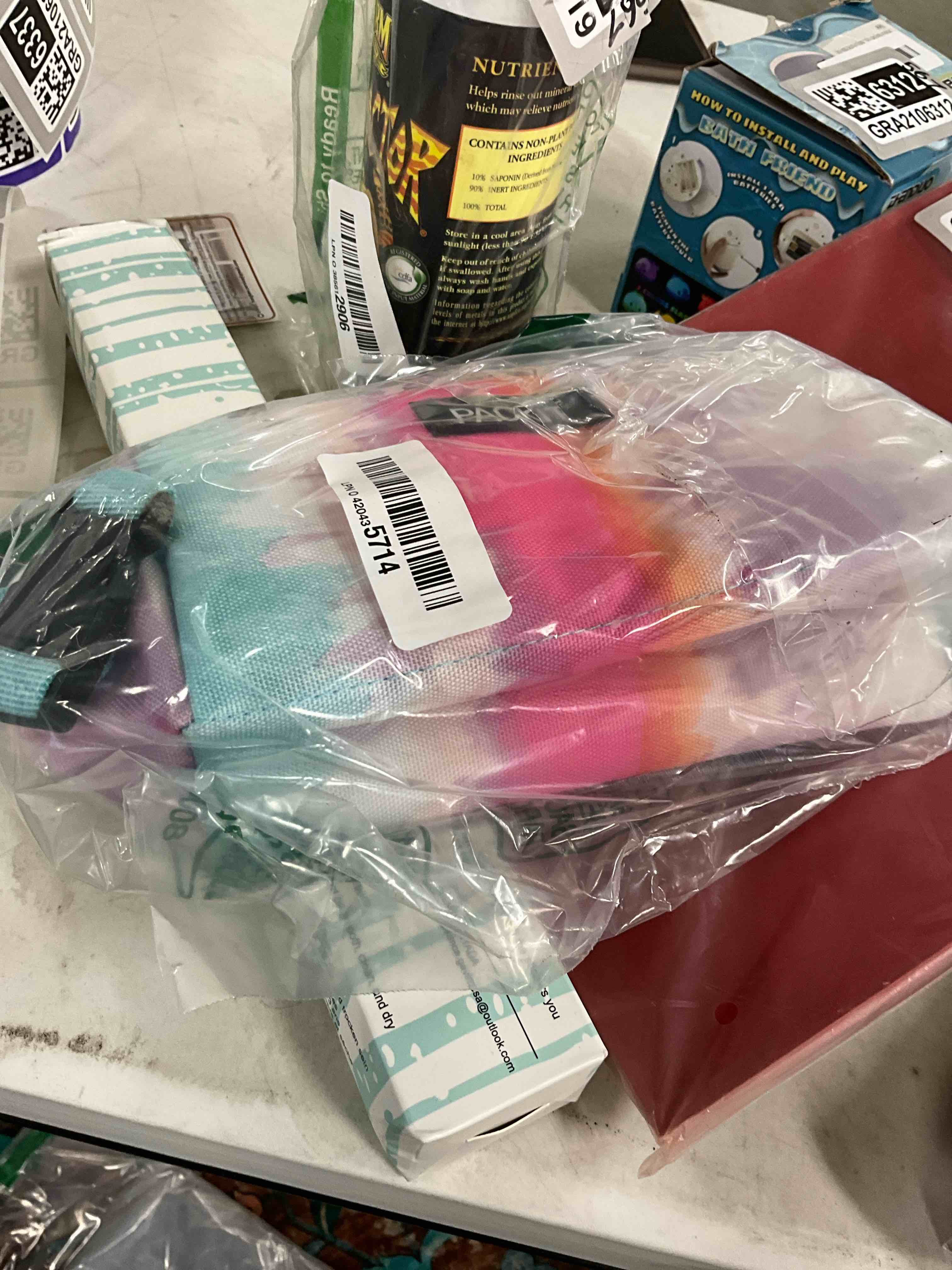 Condition photo showing Good Condition for PackIt Freezable Snack Box, Tie Dye Sorbet, Built with ECOFREEZE Technology, Collapsible, Reusable, Zip Closure with Buckle Handle, Great for All Ages and Fresh Snacks on the go