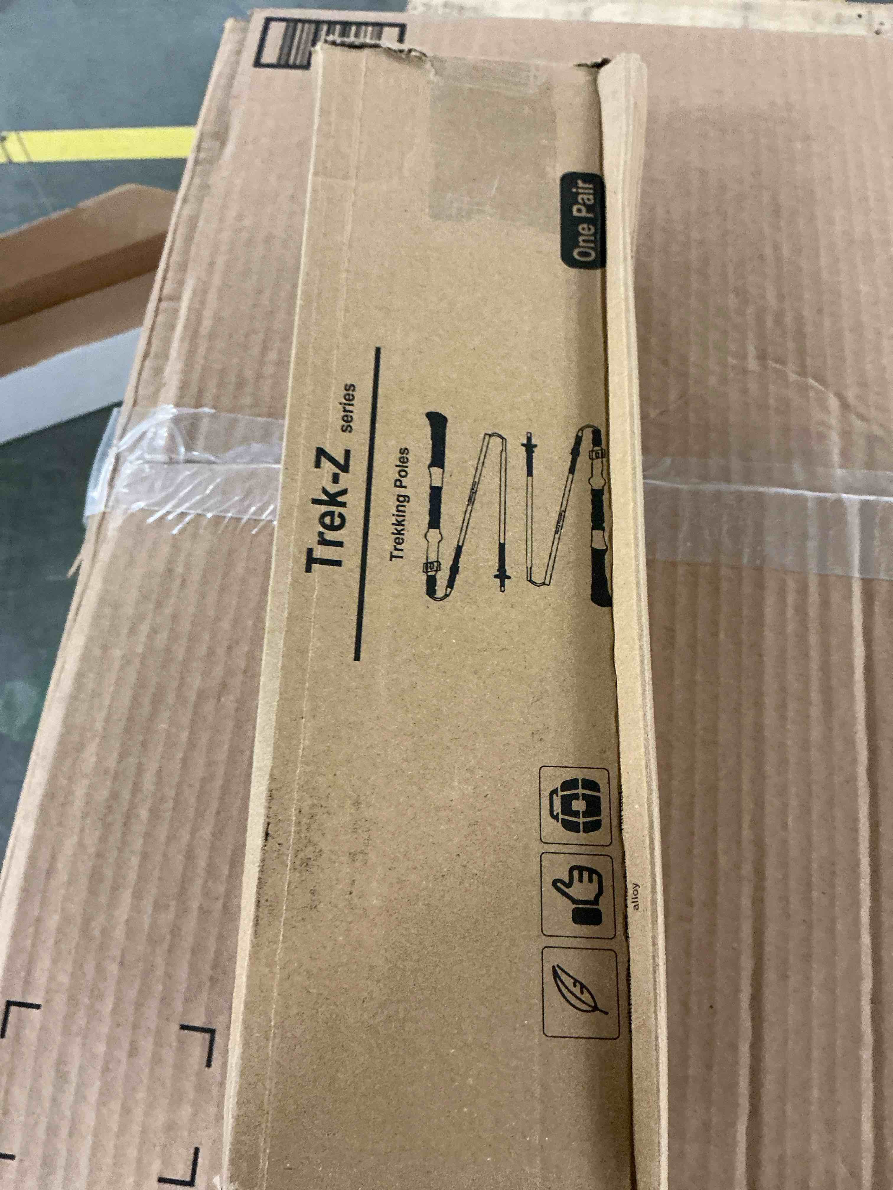 Condition photo showing New/Like New for TREKOLOGY Trek-Z Cork Grip Trekking Poles – Lightweight Folding Hiking Poles, Adjustable Height, Compact Travel Design, Aircraft-Grade Aluminum Walking Sticks for Men & Women Black with Blue