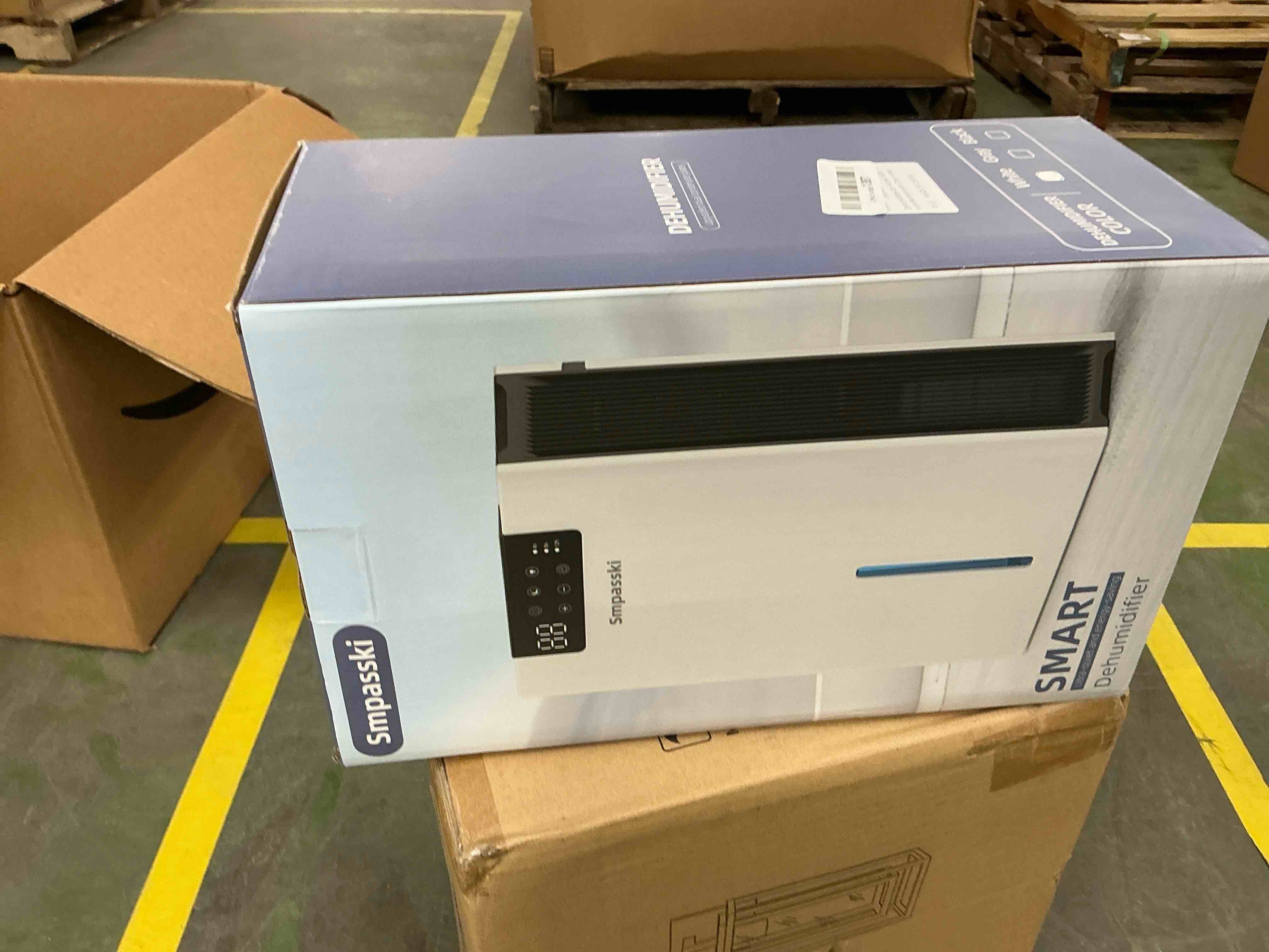 Condition photo showing New/Like New for Dehumidifier, (1000sq.ft) Dehumidifiers for Home, 98 OZ Dehumidifier Washable Air Filter, Dehumidifiers for Basement, Bedroom, Bathroom with Drain Hose, Auto Shut Off, Timer Setting, White