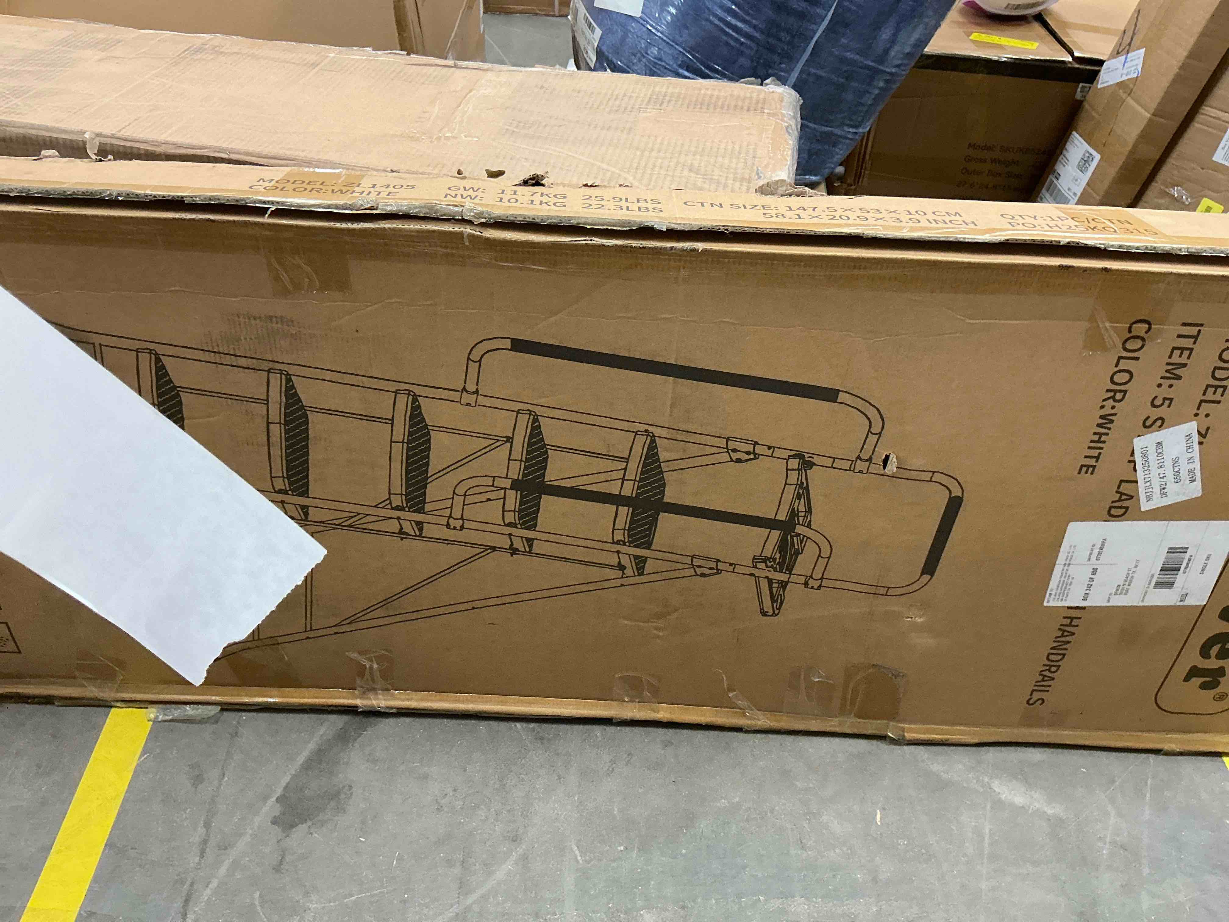 Condition photo showing New/Like New for HBTower Folding 5-Step Ladder  330lbs  with Handrails and Tool Tray and Anti-Slip Pedal  White