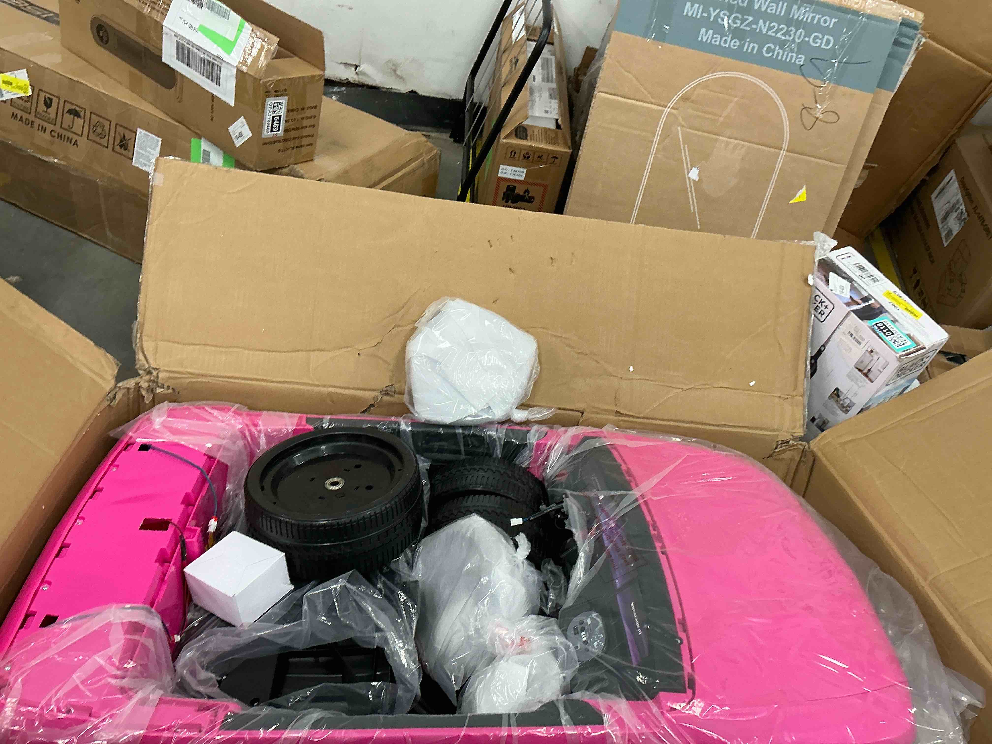 Condition photo showing New/Like New for 24V 2 Seater Ride on Cars, Licensed Cadillac Escalade IQ Powered Ride on Toys Truck with Remote Control, 4 Wheels Spring Suspension, Bluetooth, LED Light, Electric Cars for Kids Ages 3-8 Gifts, Pink