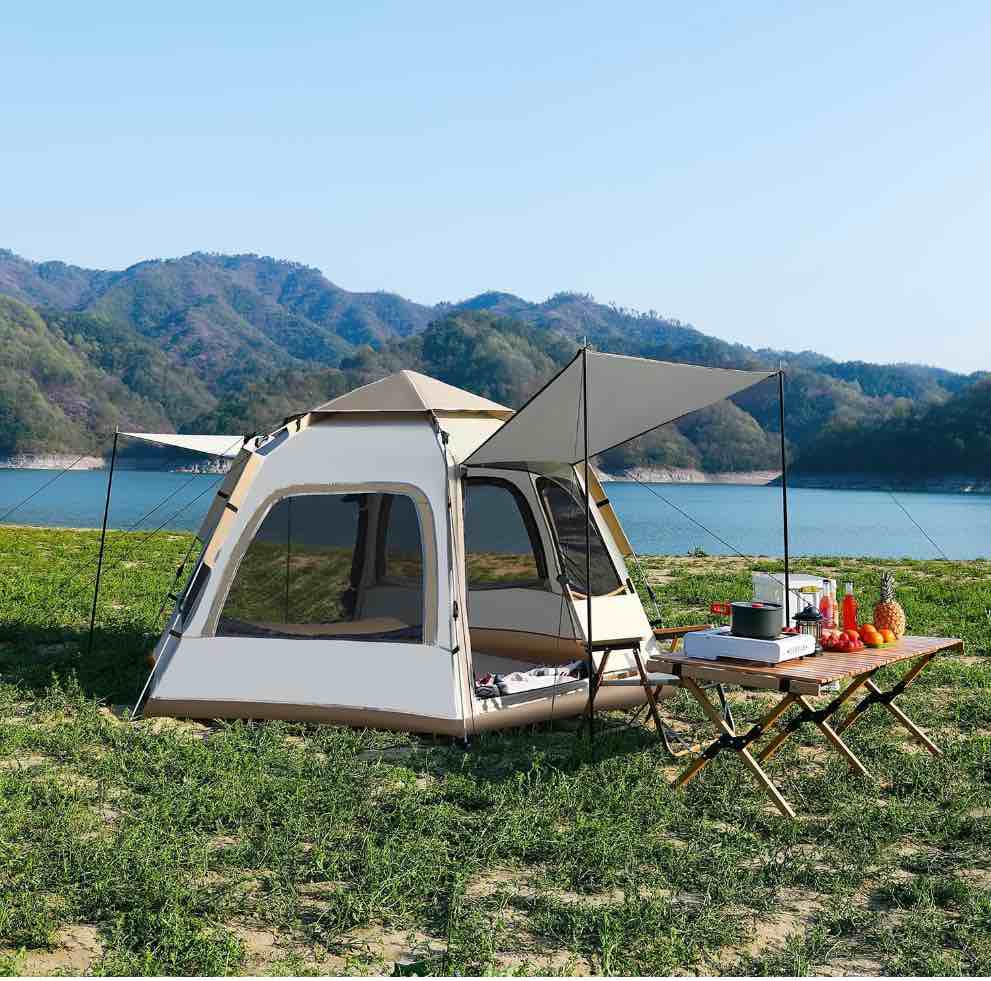 Mapskey 3-4 Person Tents for Camping Portable Waterproof Large Glamping Tents for Outdoor Family Hiking Beach Backpacking