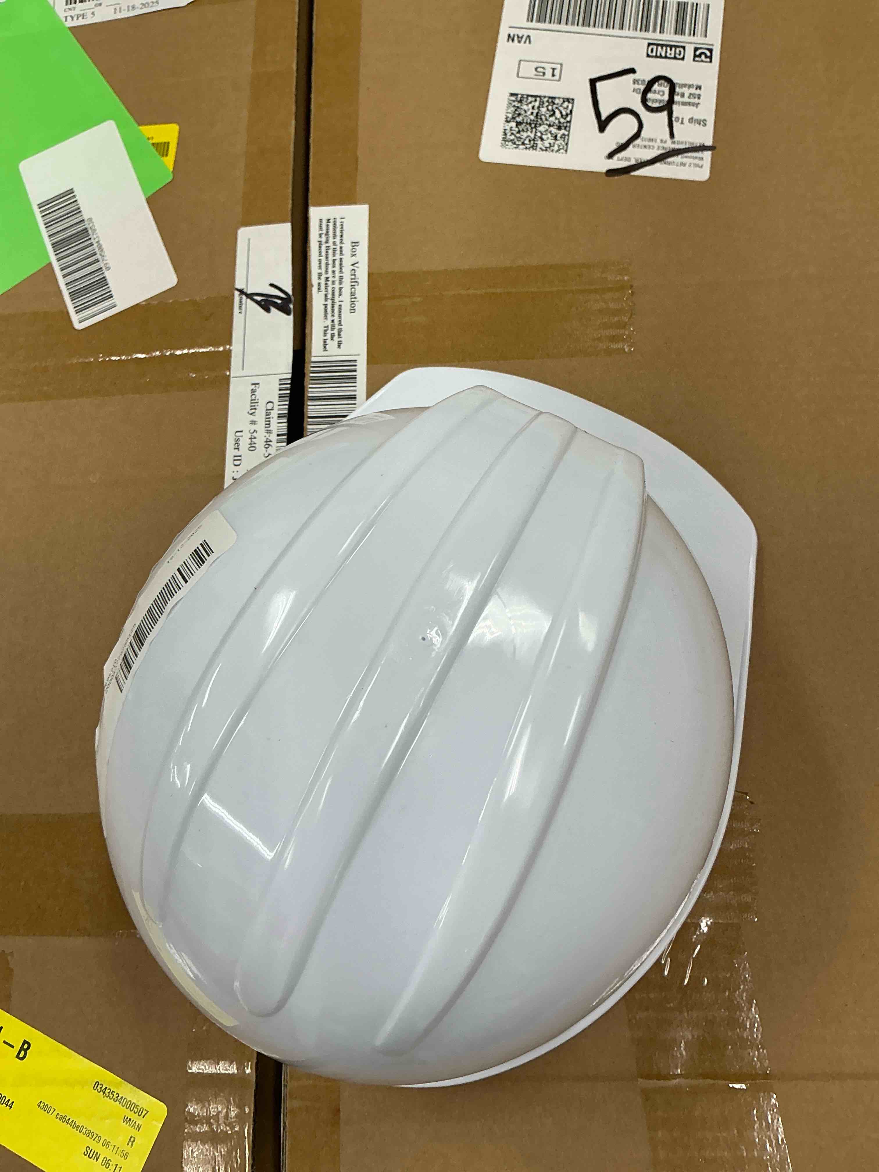 Condition photo showing Good Condition for Safe Handler Impact Pro Safety Hard Hat  4 Point Ratchet Suspension  White (Pack of 1)