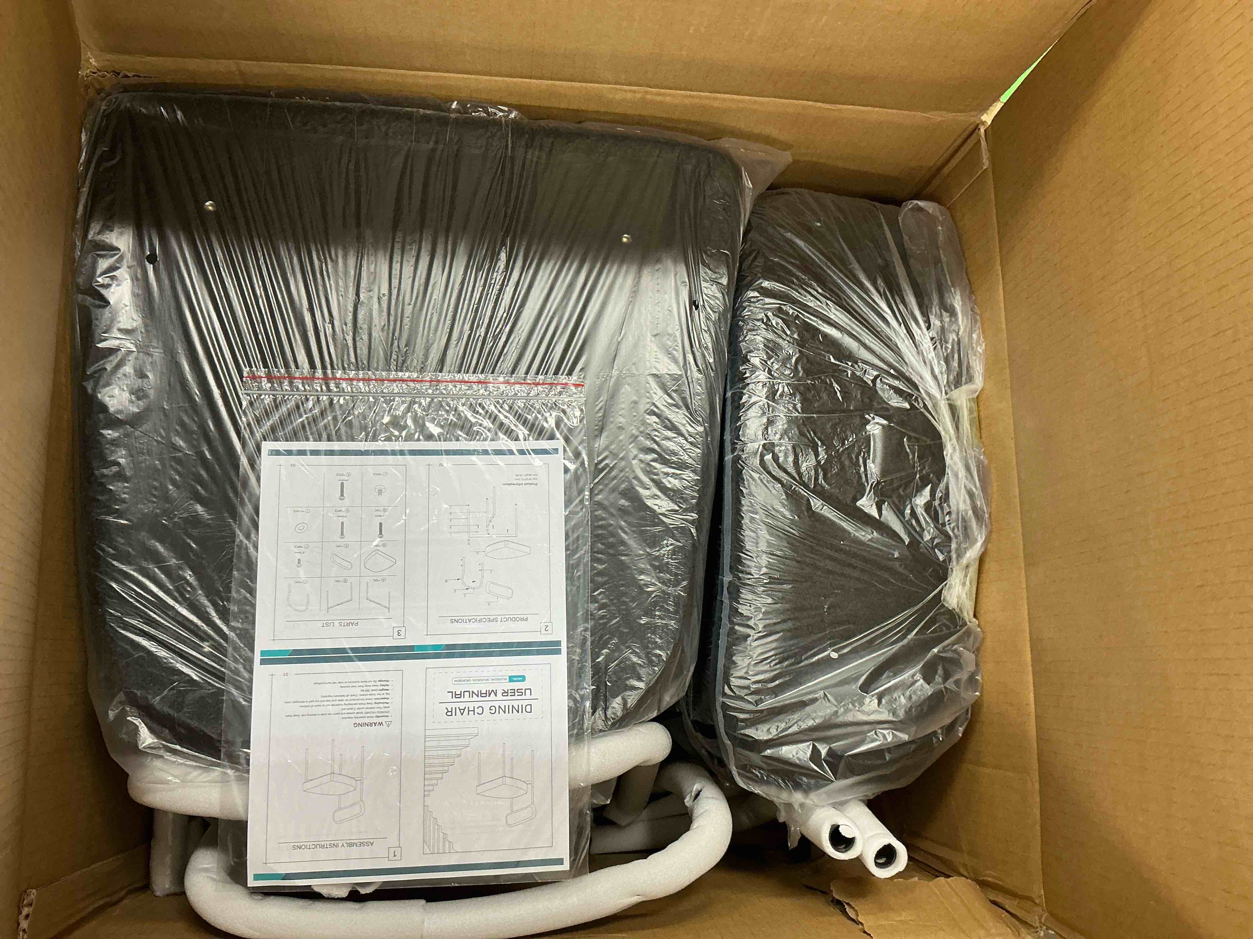 Condition photo showing New/Like New for Hommpa Boucle Dining Chairs Set of 4 Modern Upholstered Kitchen Dining Room Chairs with Backrest & Metal Legs Accent Side Chairs Black for Dining Kitchen Living Room Bedroom