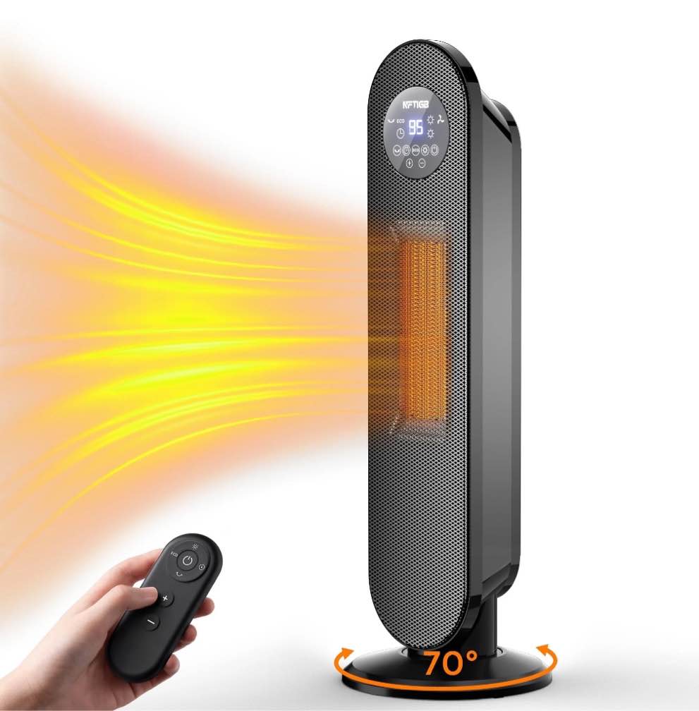 NFTIGB 25" Space Heater for Indoor Large Room, 1500w Oscillating Electric Heaters with Remote Fast Heating,New
