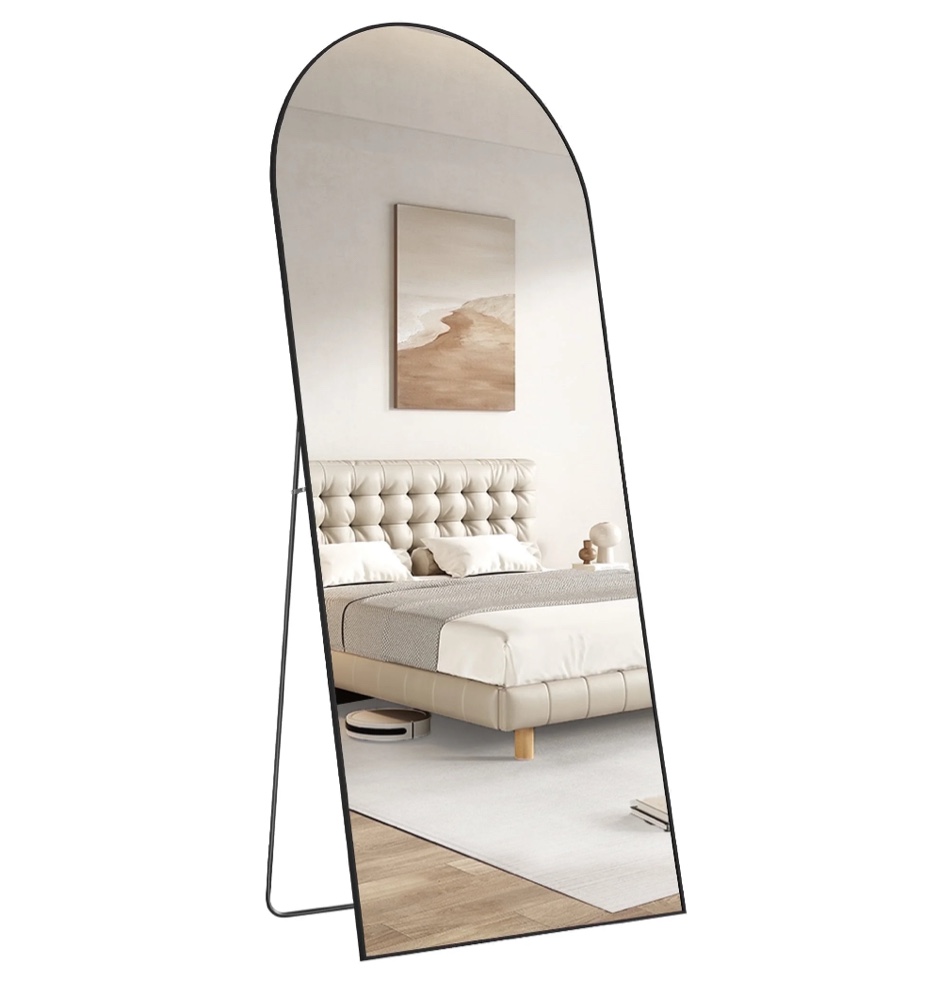 CONCETTA 71"x26" Arched Full Length Mirror, Full Body Standing Mirror Floor Mirrors, Black