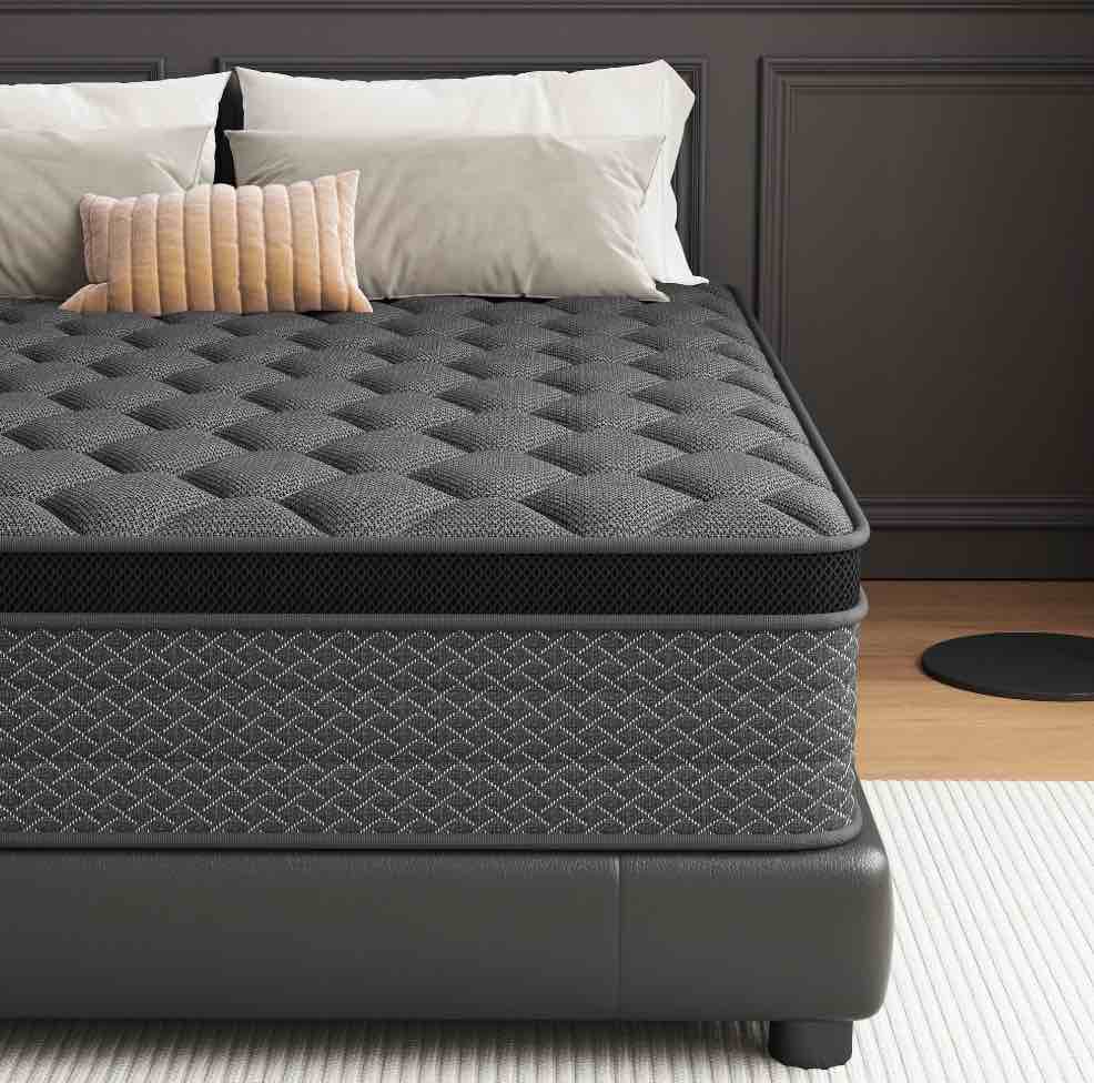 Mocangtu 12" Queen Hybrid Mattress in a Box, Gel Memory Foam with Individually Wrapped Pocket Coils, Medium Firm, Pressure Relief, Cooling Sleep Support